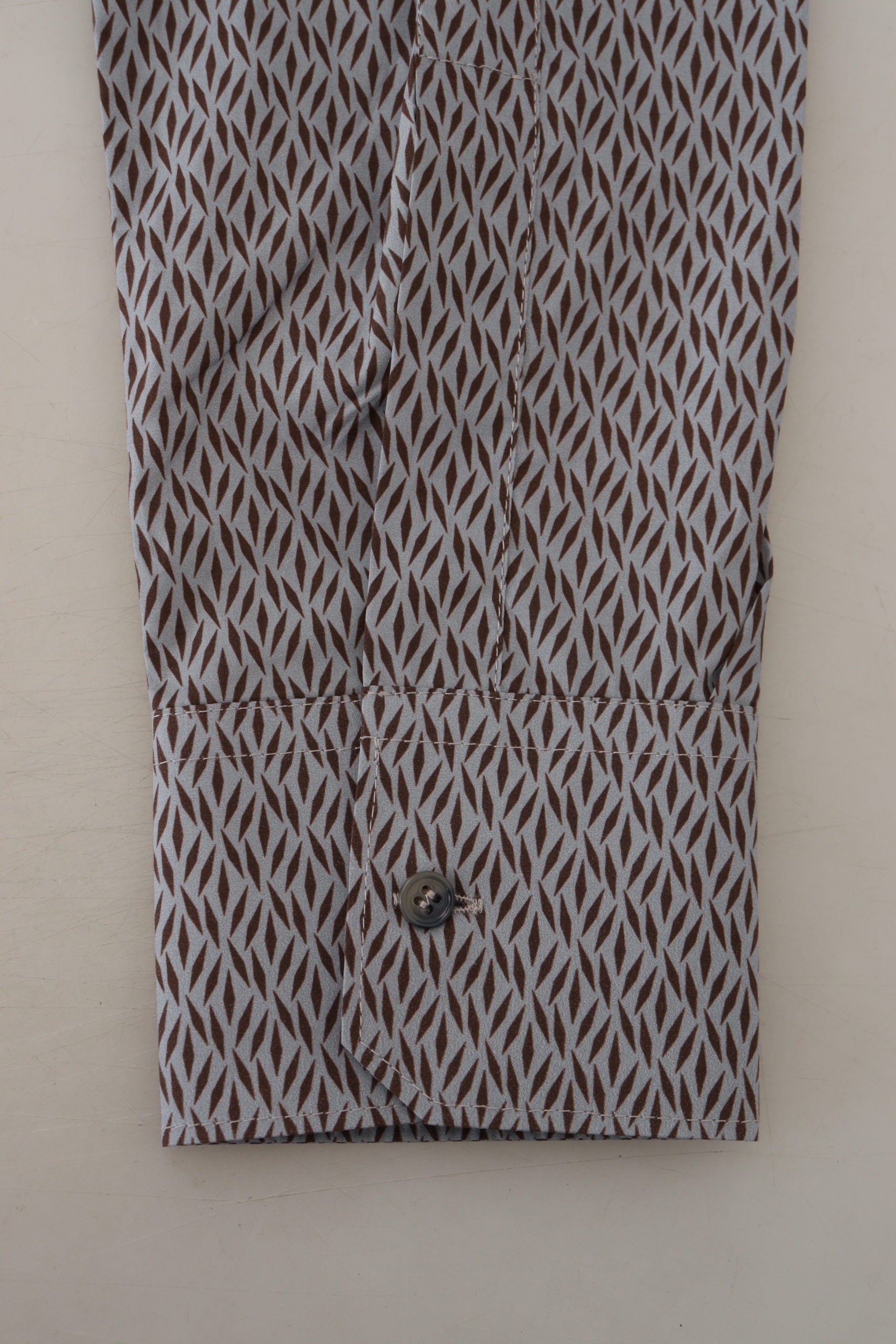 Camisa formal de vestir ajustada Dolce &amp; Gabbana en gris, marrón y dorado