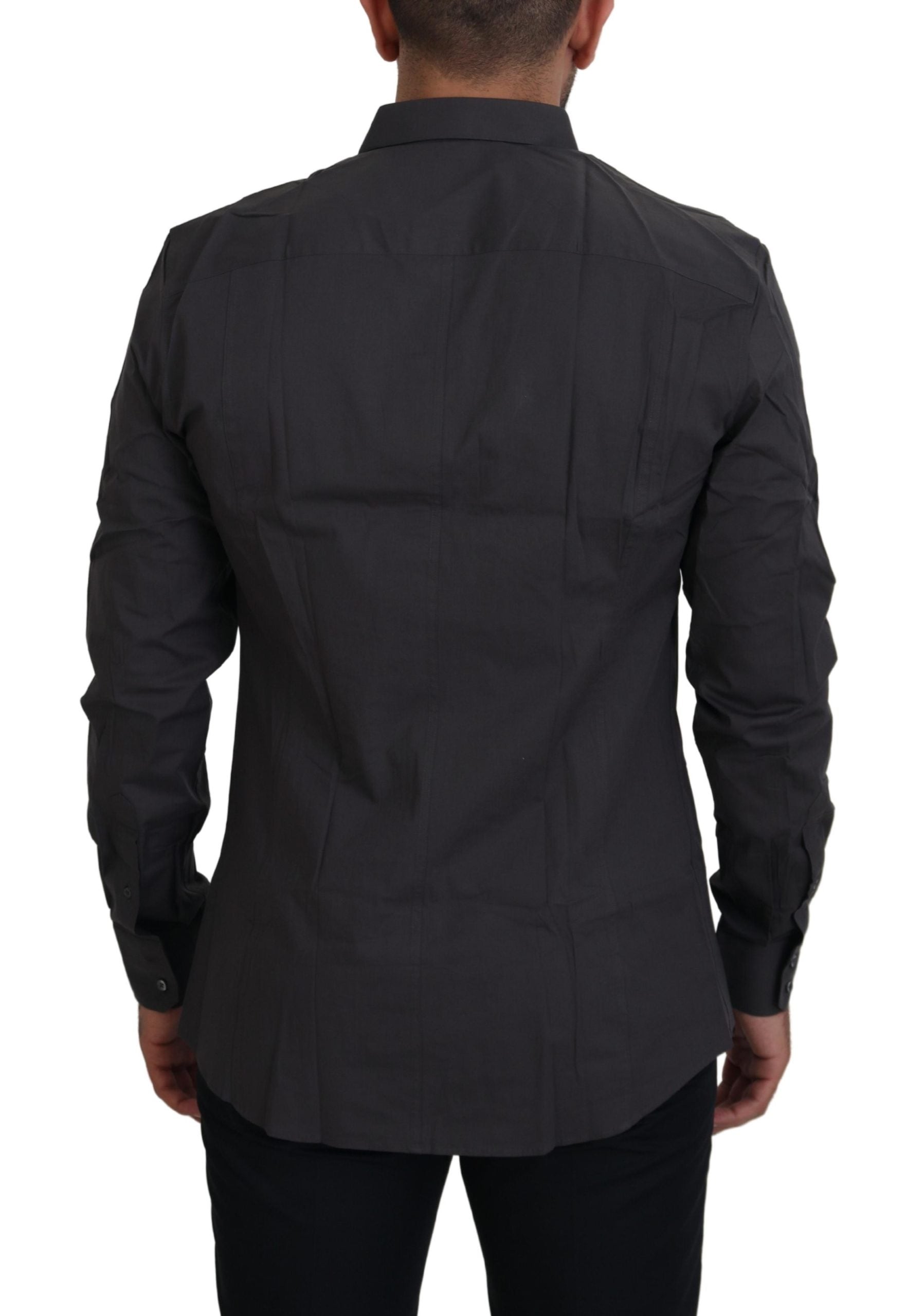 Camisa de vestir elástica de corte entallado SICILIA gris de Dolce &amp; Gabbana