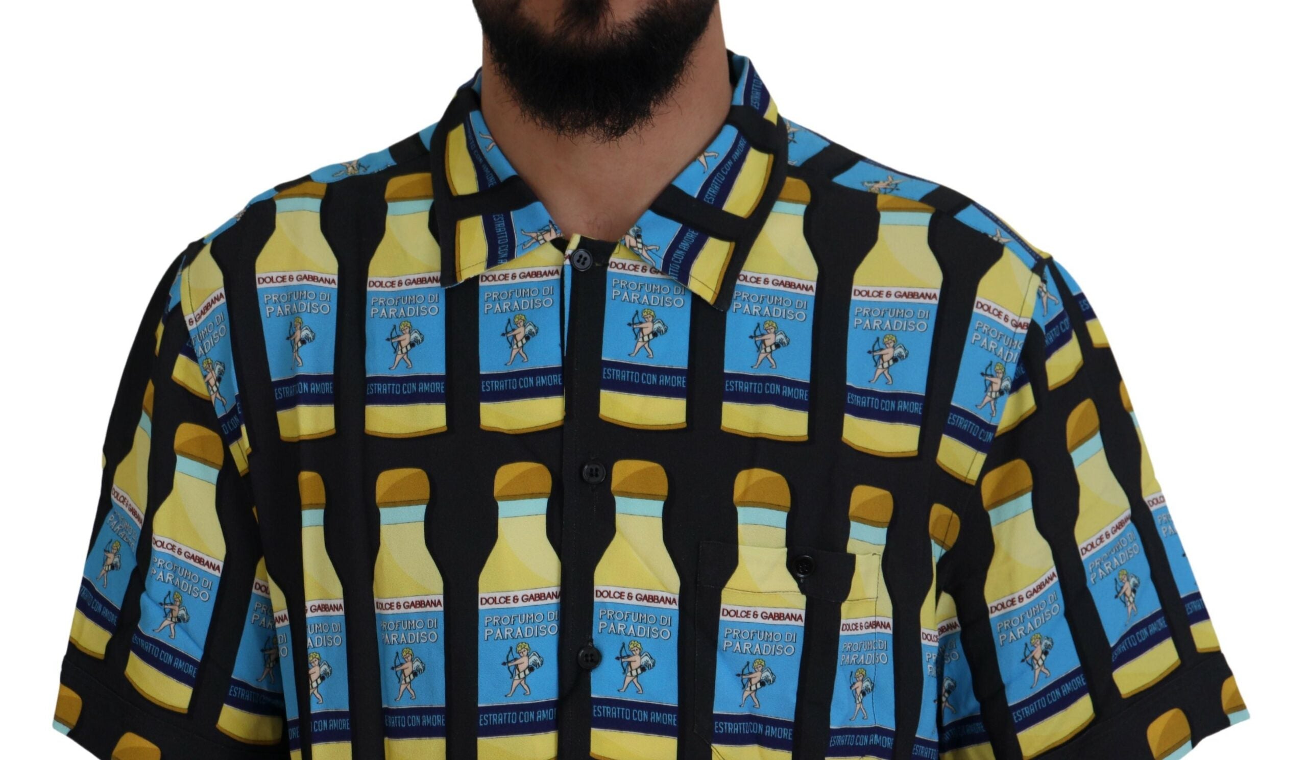 Camisa casual de viscosa con estampado multicolor de Dolce &amp; Gabbana