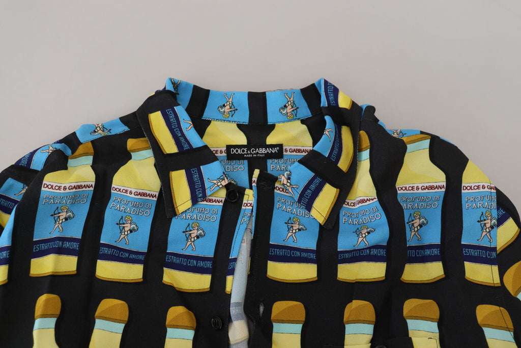 Camisa casual de viscosa con estampado multicolor de Dolce &amp; Gabbana