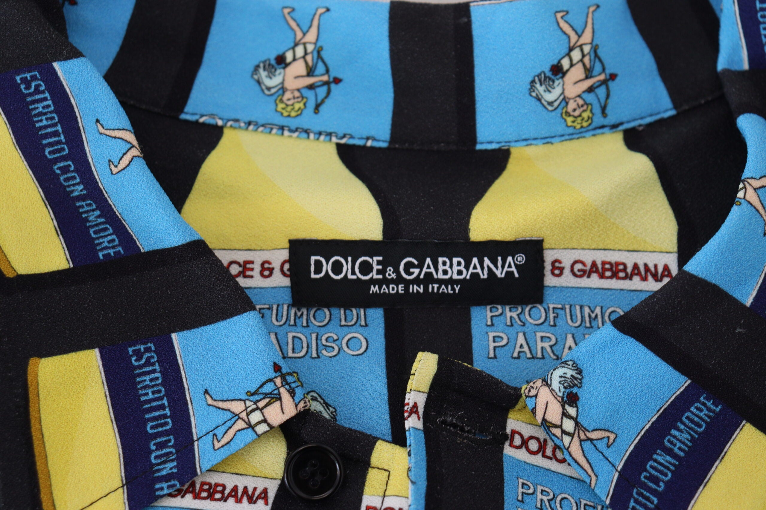 Camisa casual de viscosa con estampado multicolor de Dolce &amp; Gabbana