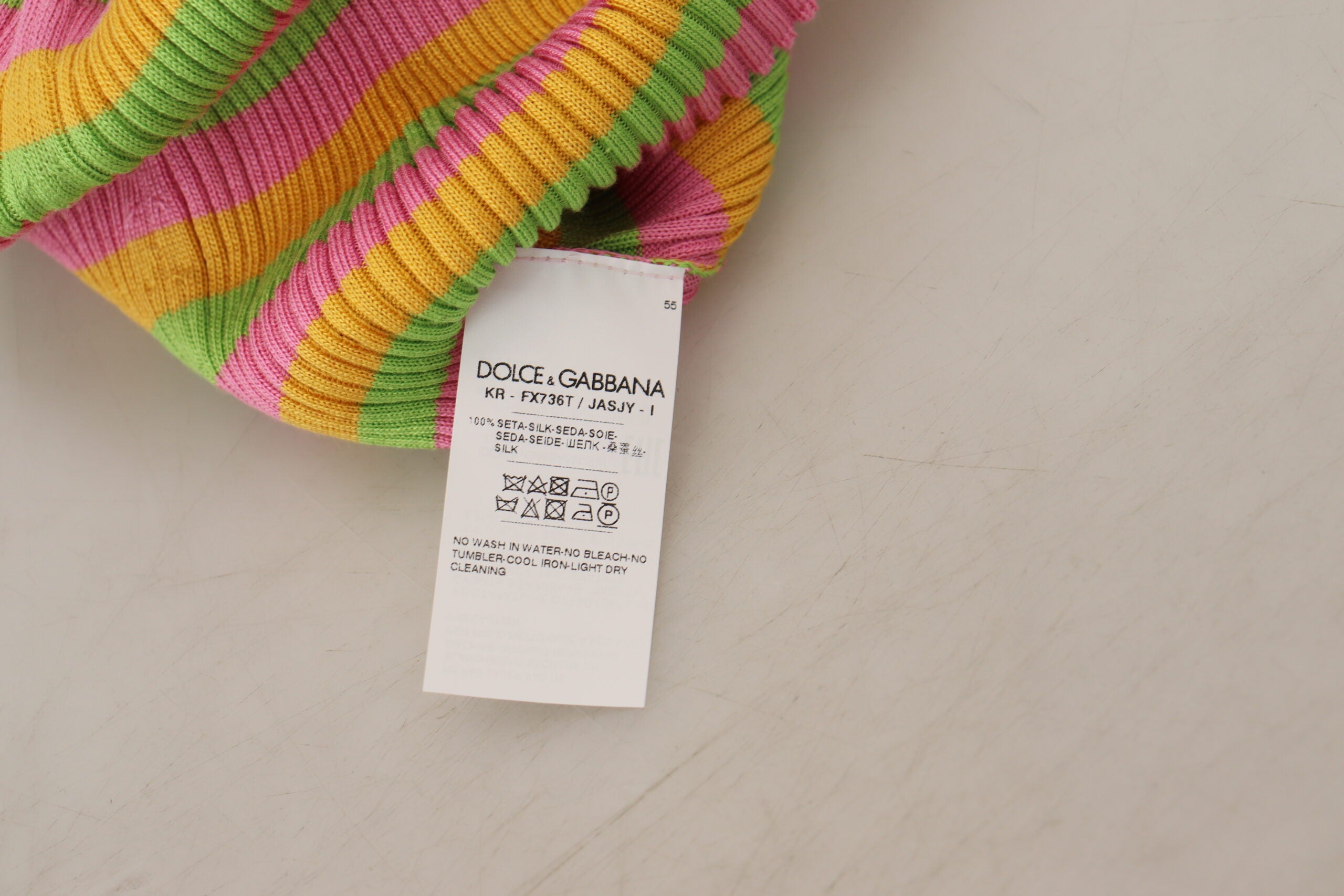 Camiseta sin mangas tipo jersey de seda multicolor de Dolce &amp; Gabbana