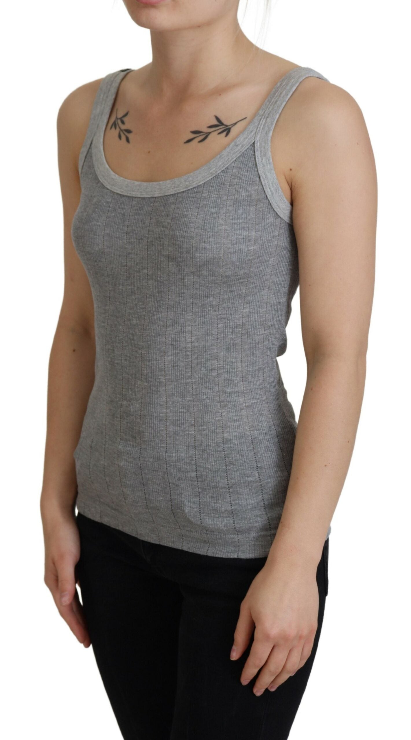 Dolce &amp; Gabbana Camiseta sin mangas Canotta de modal de algodón gris