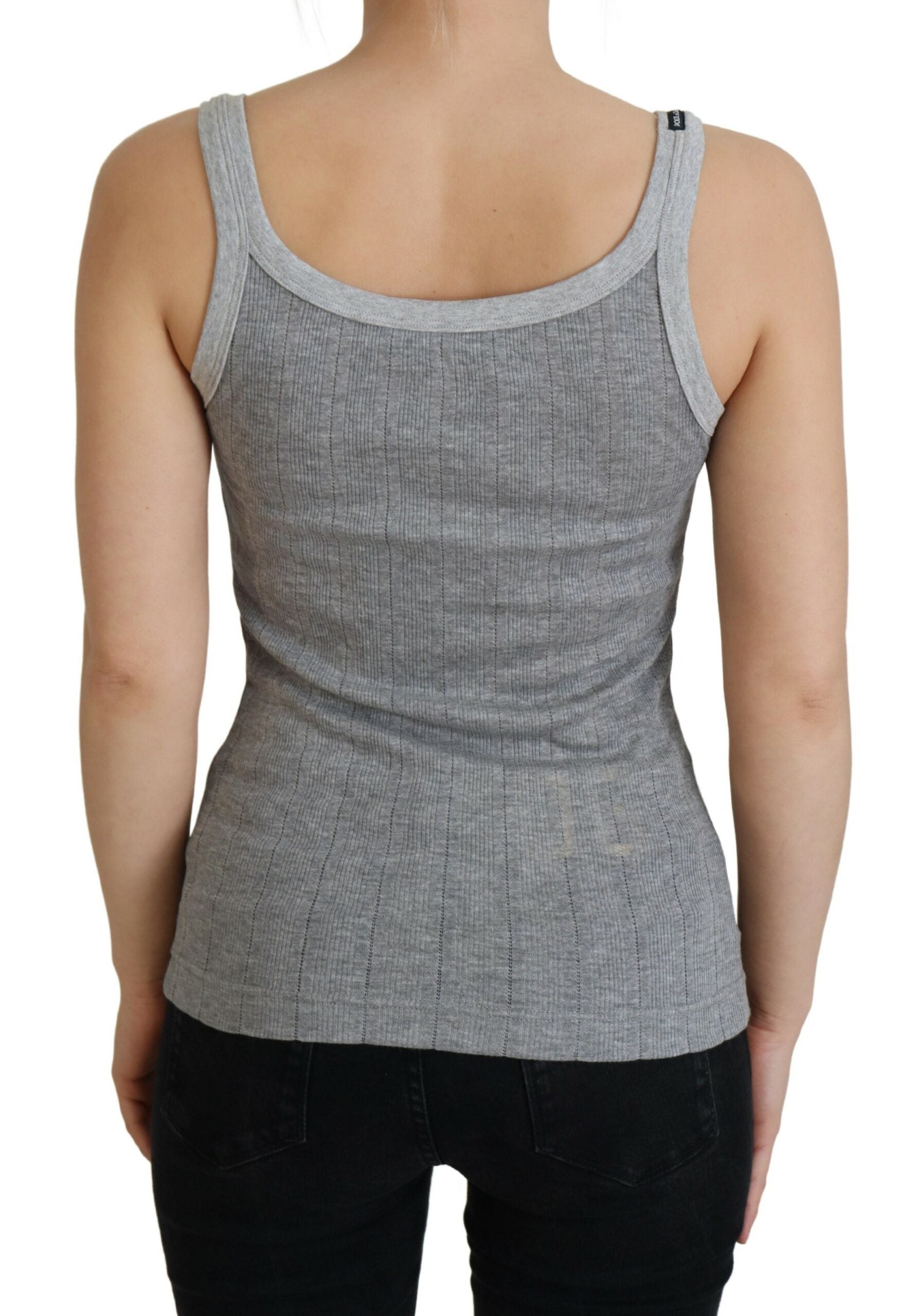 Dolce &amp; Gabbana Camiseta sin mangas Canotta de modal de algodón gris