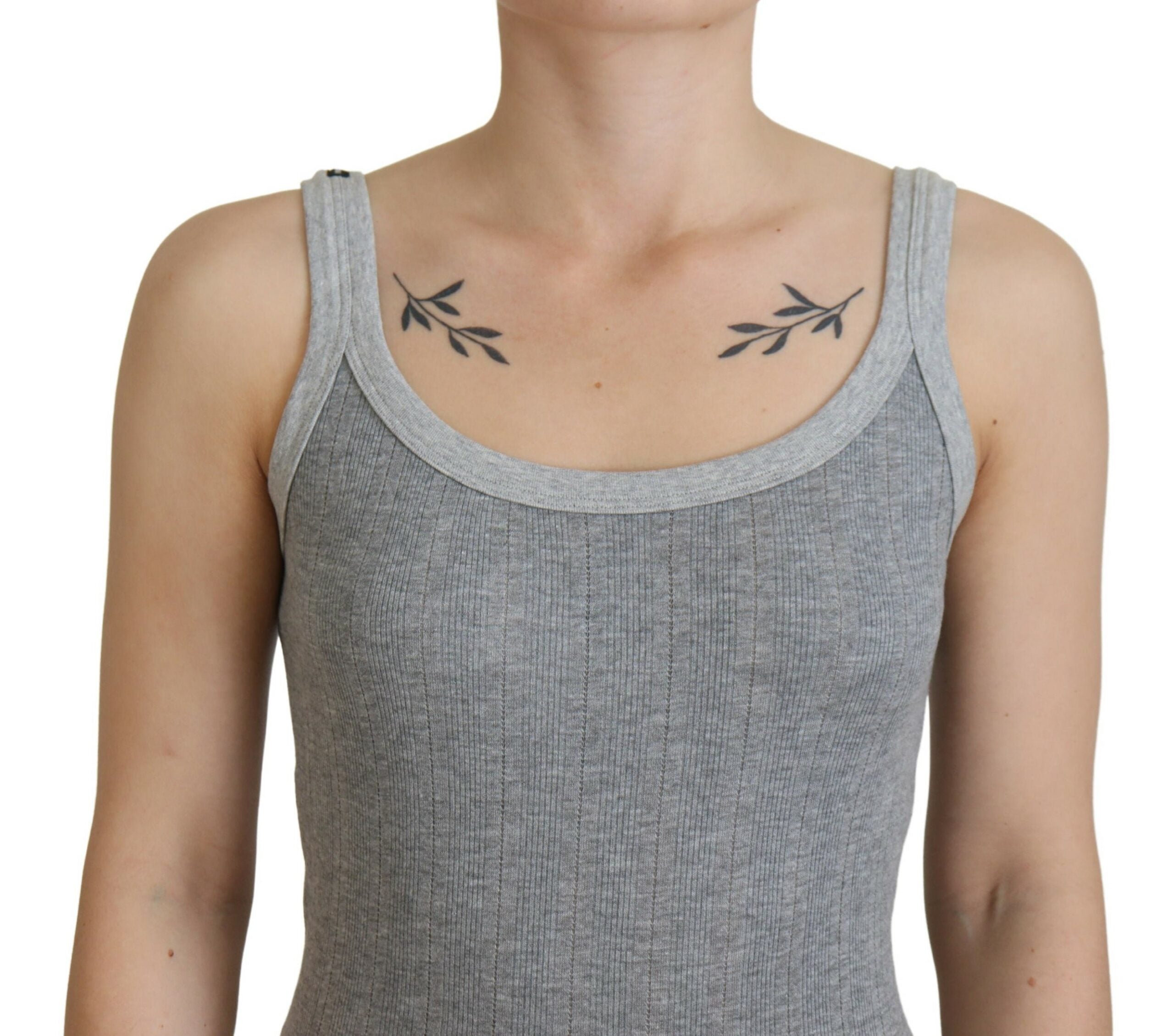 Dolce &amp; Gabbana Camiseta sin mangas Canotta de modal de algodón gris