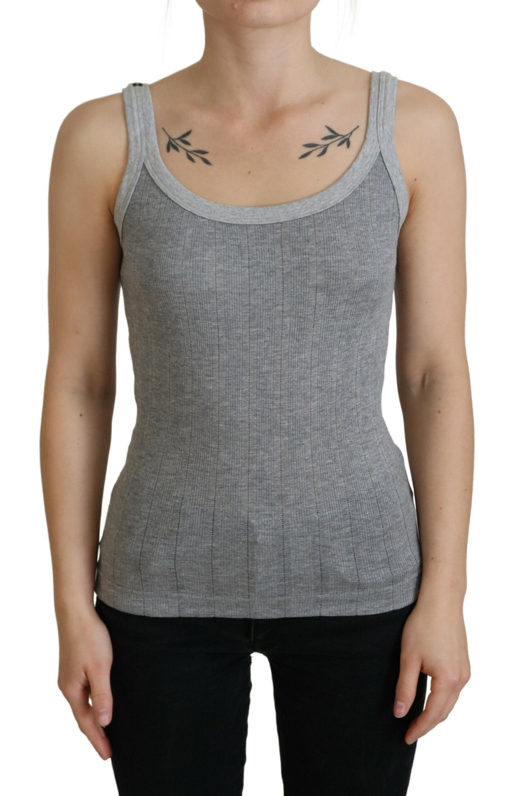 Dolce &amp; Gabbana Camiseta sin mangas Canotta de modal de algodón gris