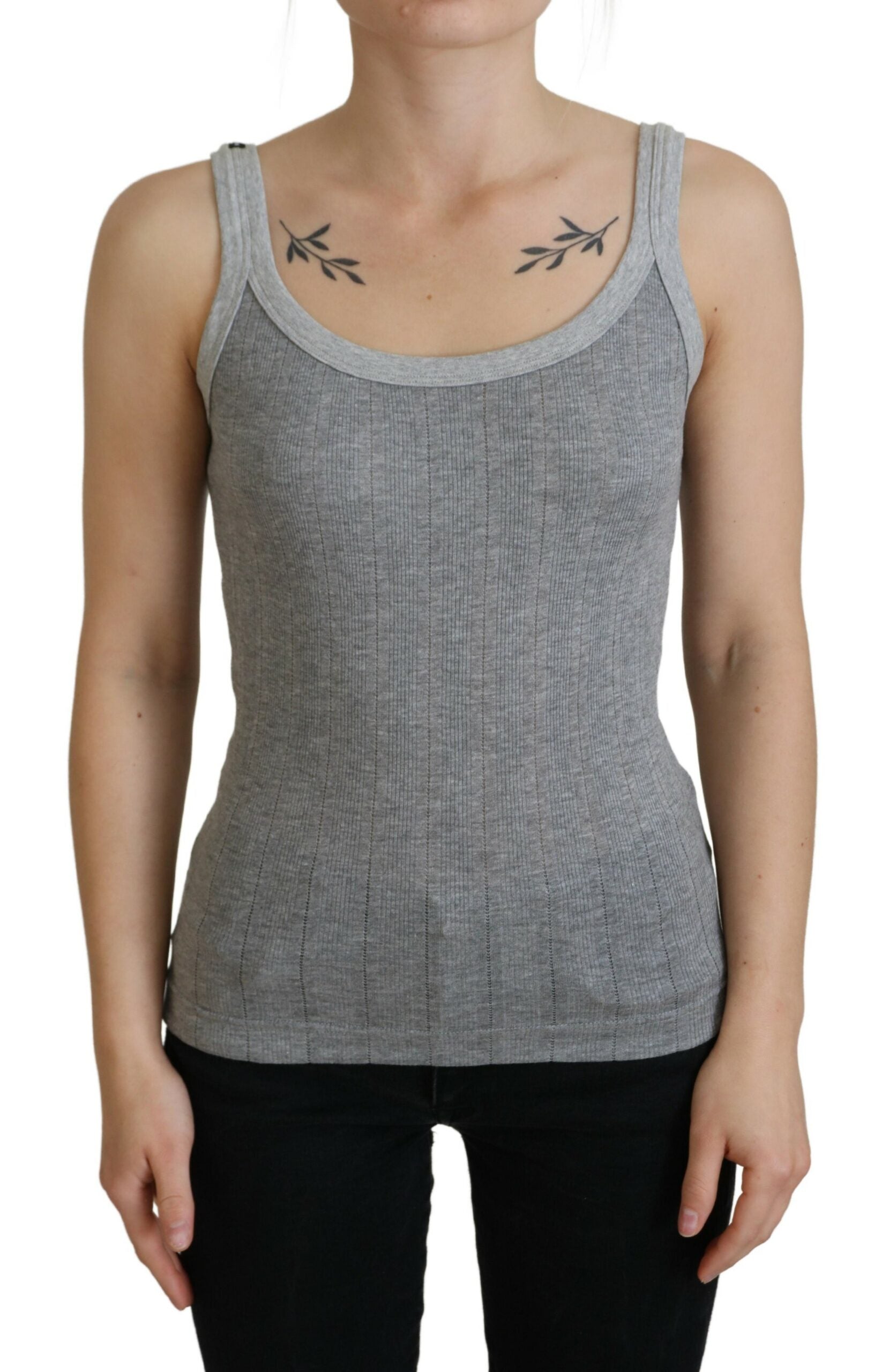 Dolce &amp; Gabbana Camiseta sin mangas Canotta de modal de algodón gris