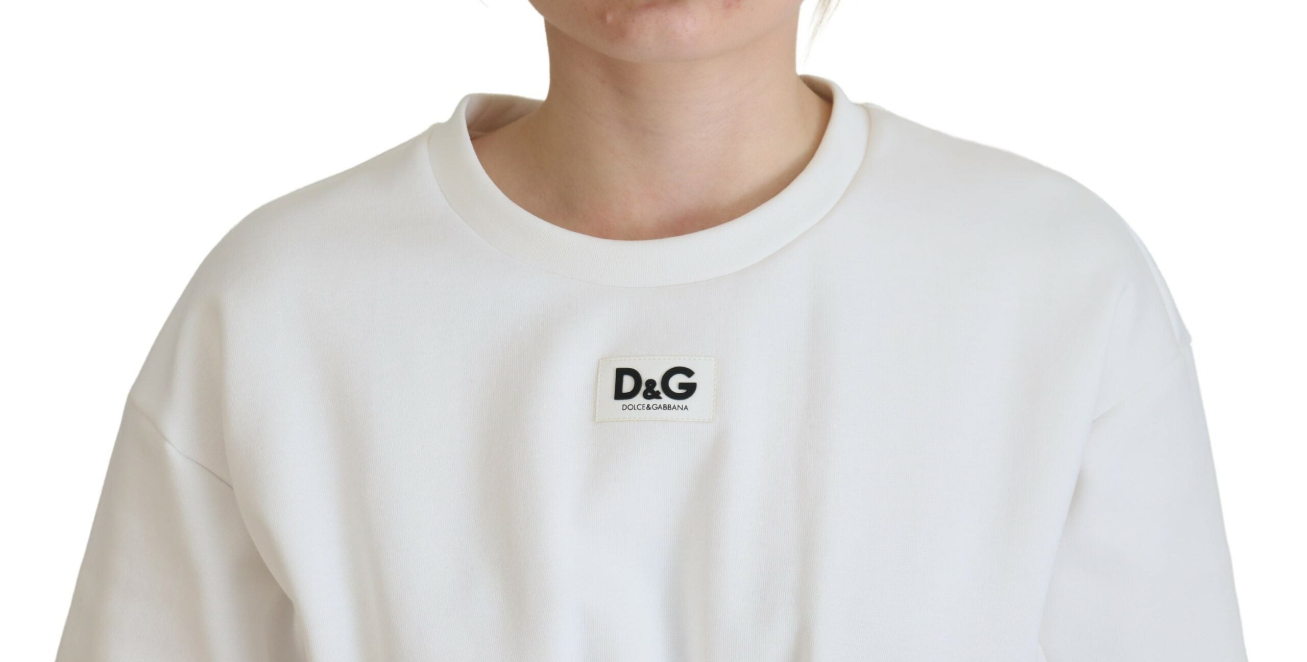 Camiseta blanca de algodón elástico con corsé de Dolce &amp; Gabbana
