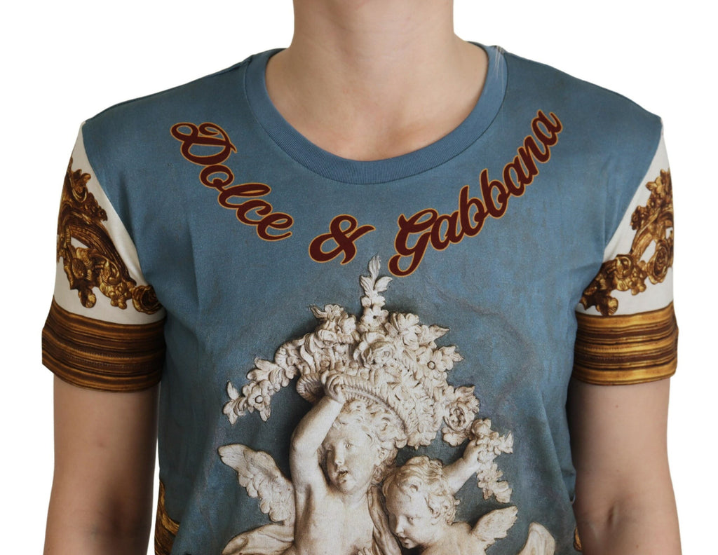 Camisa con estampado de ángel y logotipo DG multicolor de Dolce &amp; Gabbana