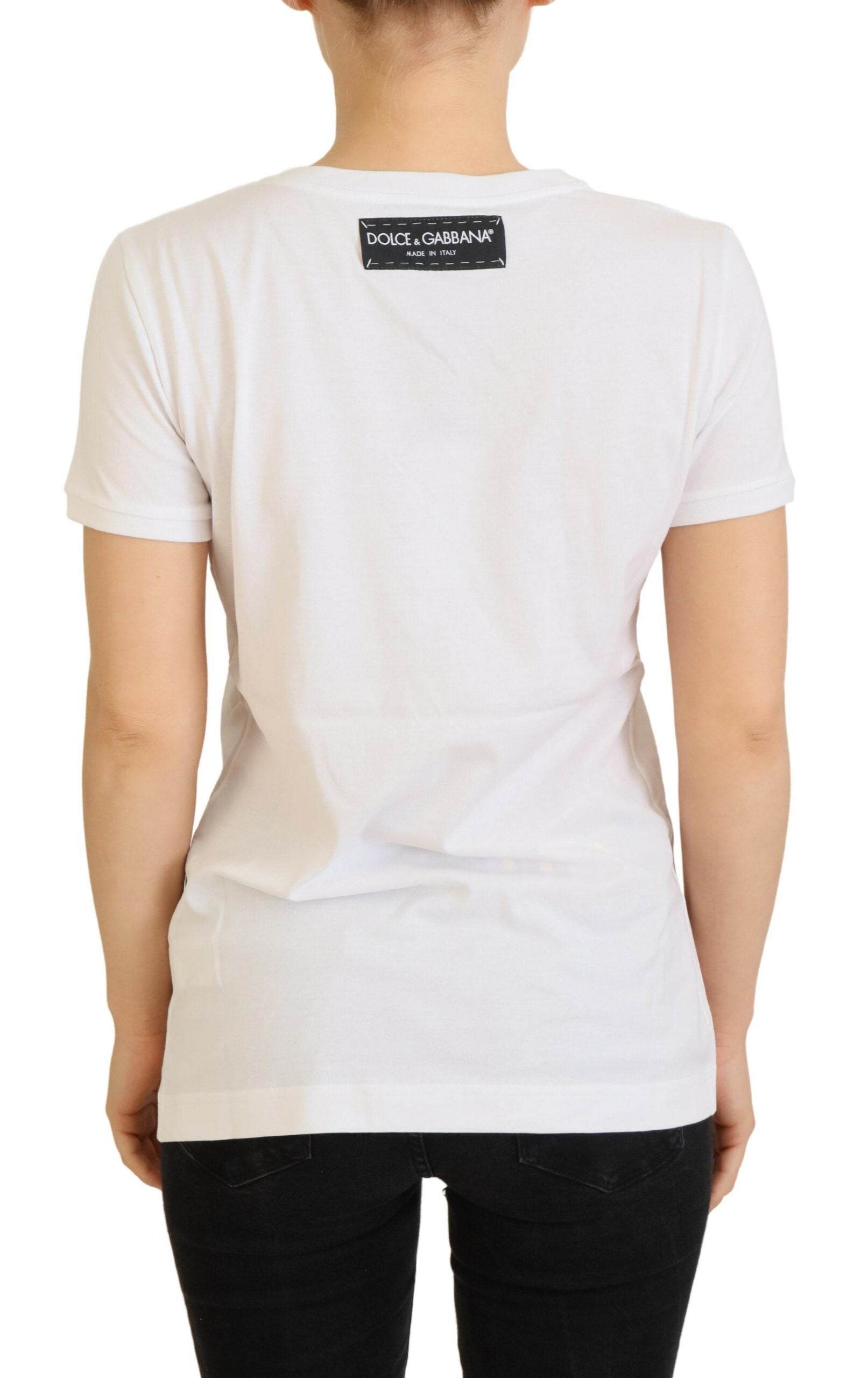 Camiseta Dolce &amp; Gabbana Top Blanco Texturizado Manga Corta