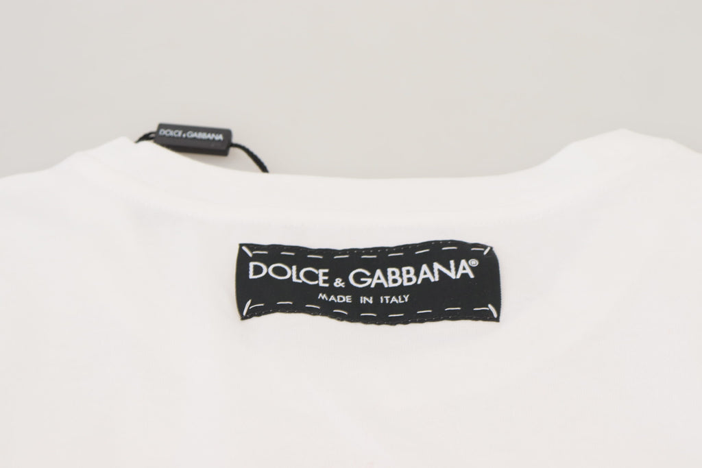 Camiseta Dolce &amp; Gabbana Top Blanco Texturizado Manga Corta