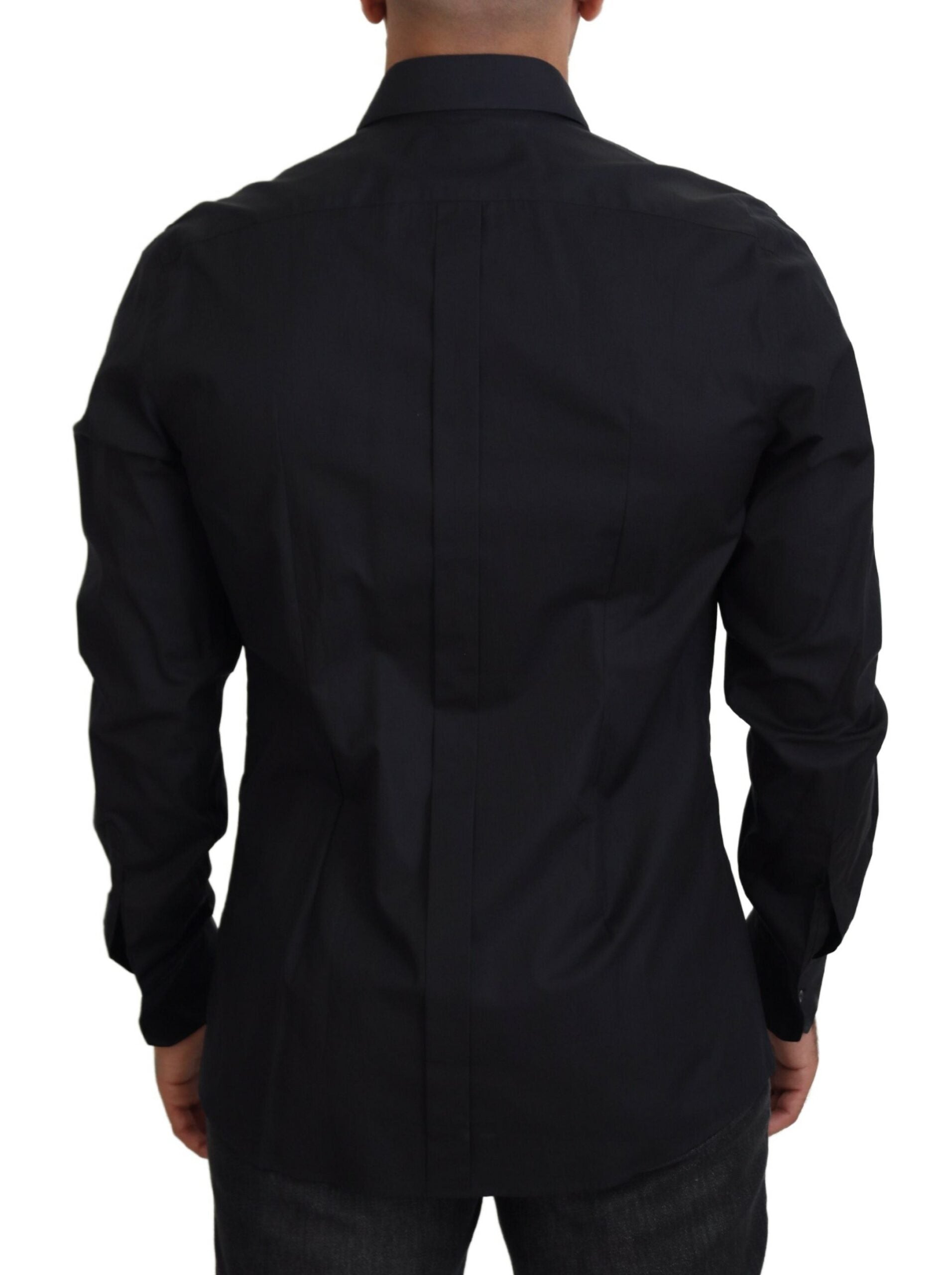 Camisa de algodón de corte entallado con rosas negras de Dolce &amp; Gabbana