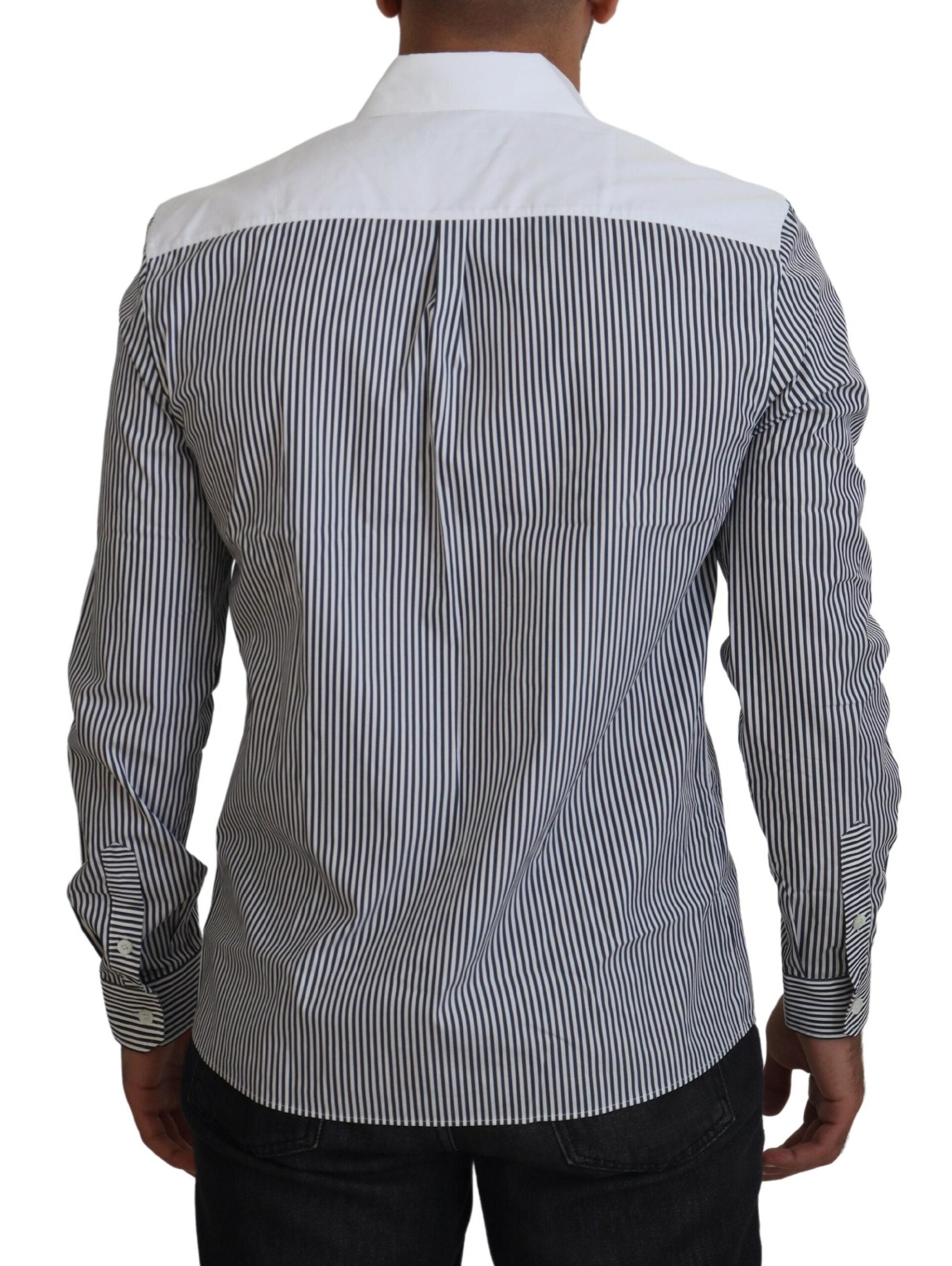 Camisa ajustada a rayas blancas y grises de Dolce &amp; Gabbana