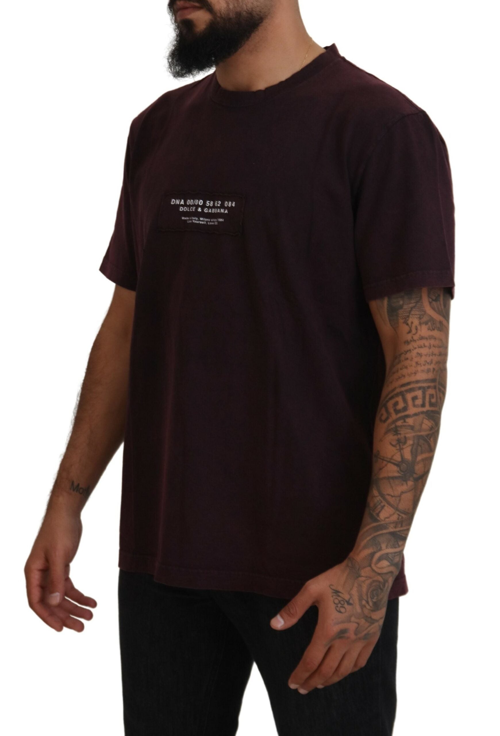 Camiseta de manga corta con cuello redondo burdeos de Dolce &amp; Gabbana