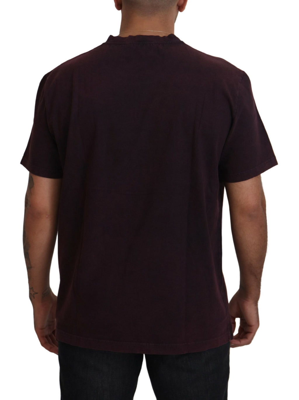 Camiseta de manga corta con cuello redondo burdeos de Dolce &amp; Gabbana