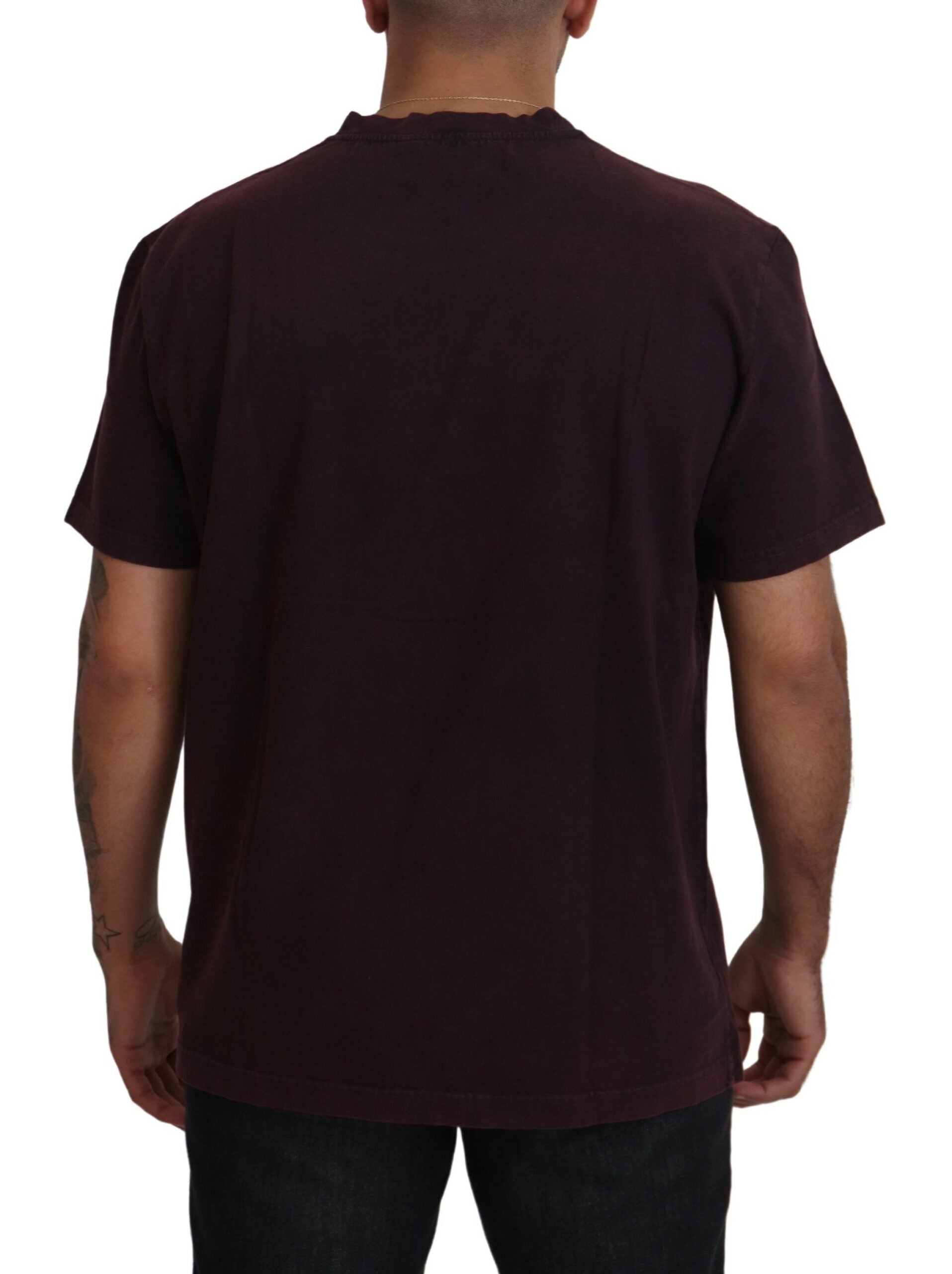 Camiseta de manga corta con cuello redondo burdeos de Dolce &amp; Gabbana