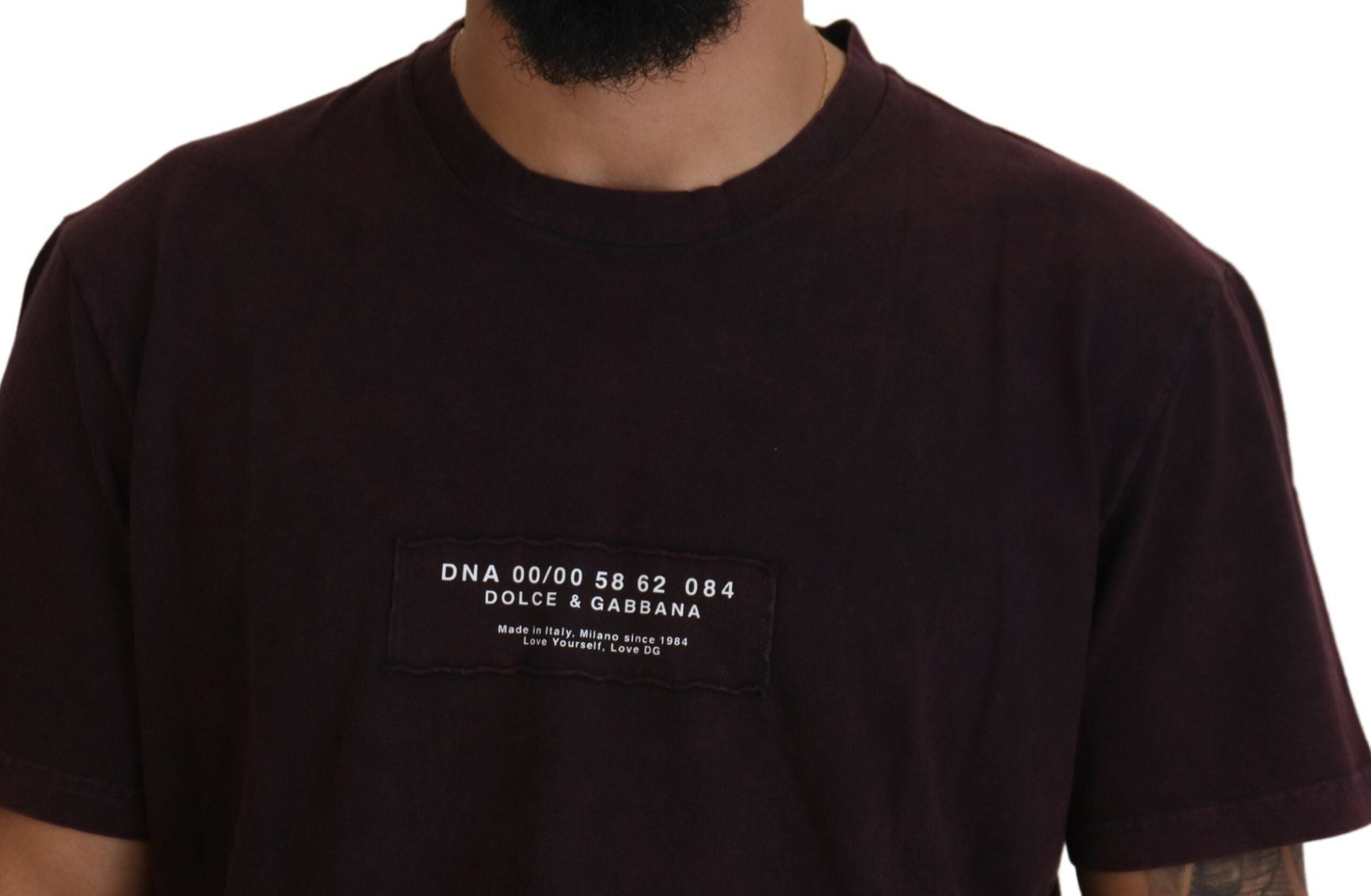 Camiseta de manga corta con cuello redondo burdeos de Dolce &amp; Gabbana