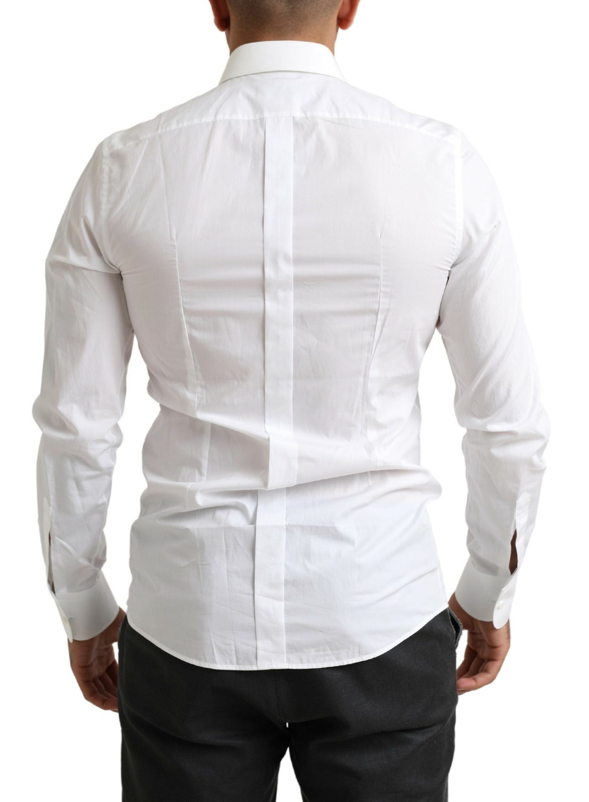 Camisa barroca de corte entallado de esmoquin blanco de Dolce &amp; Gabbana