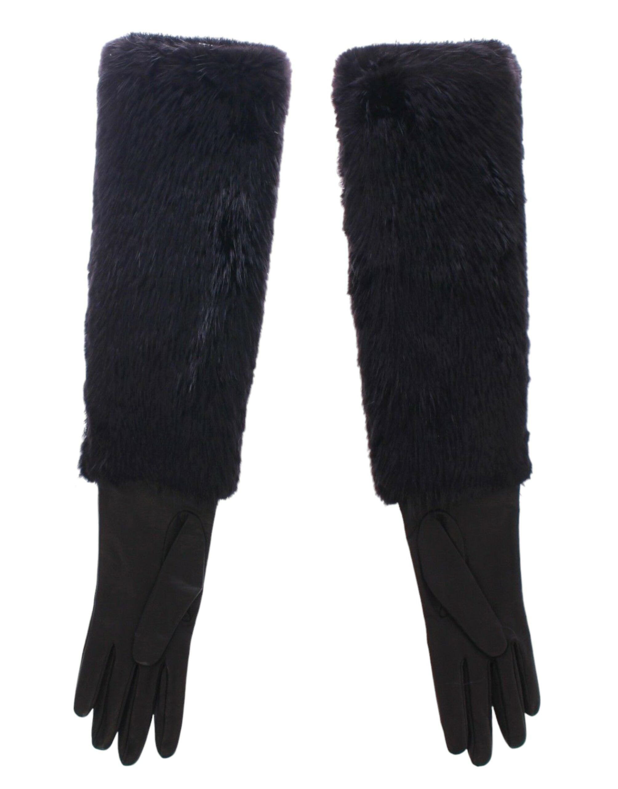 Guantes de piel de cordero y piel de castor negra de Dolce &amp; Gabbana