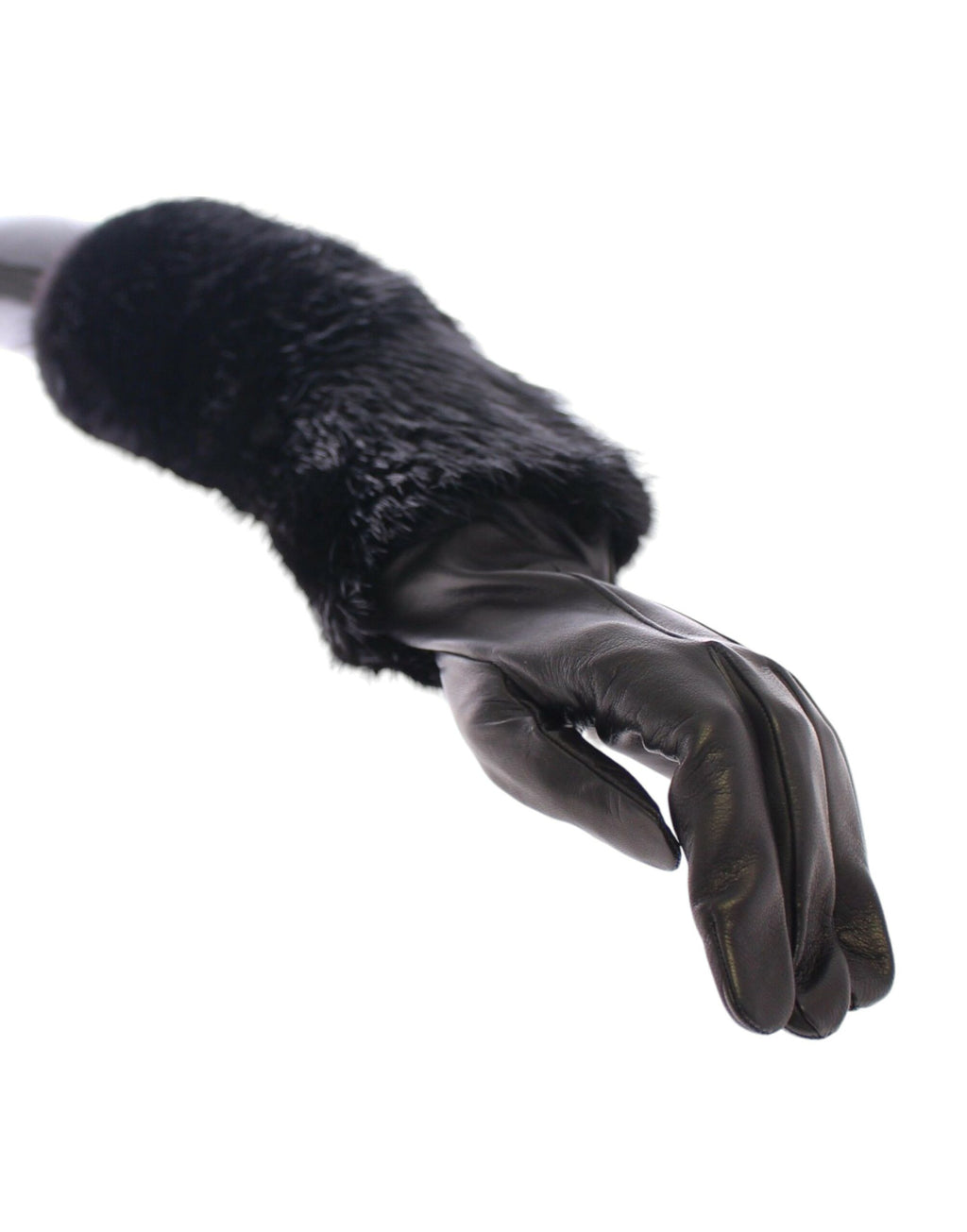Guantes de piel de cordero y piel de castor negra de Dolce &amp; Gabbana