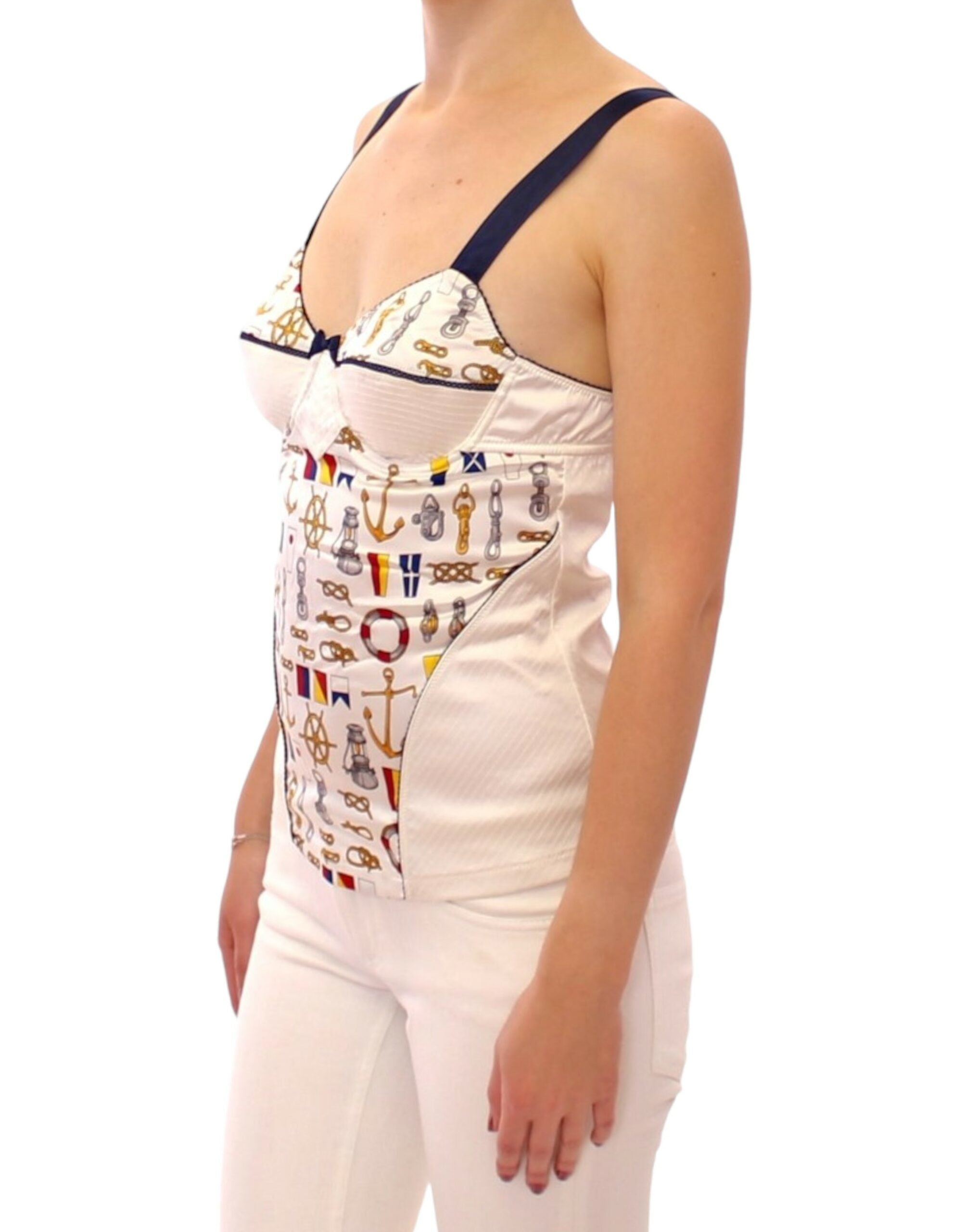 Camiseta de tirantes blanca con motivo marinero de Dolce &amp; Gabbana