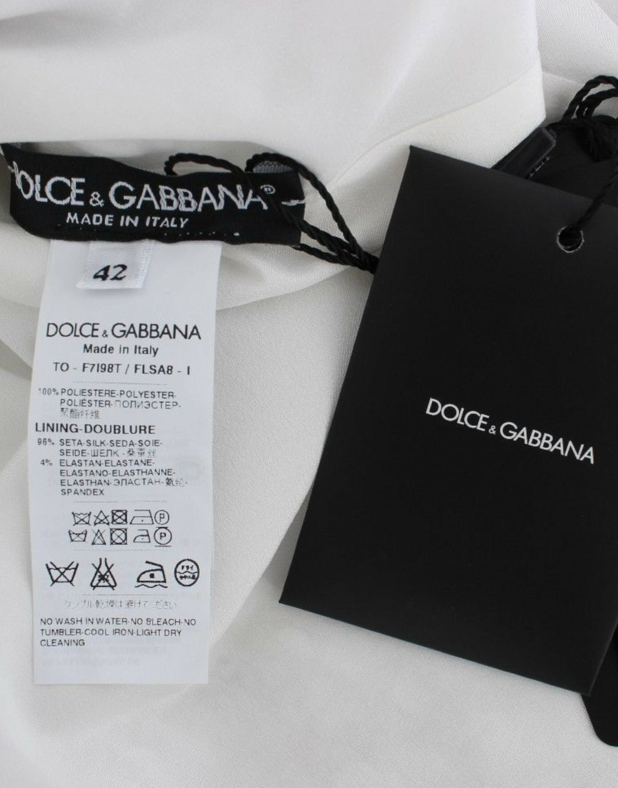 Blusa de cuello redondo con lentejuelas plateadas de Dolce &amp; Gabbana