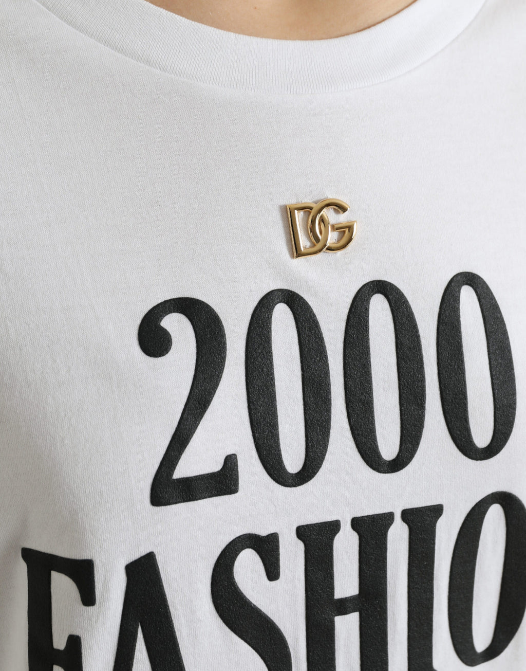 Camiseta blanca con detalle de cordones y estampado de eslogan de Dolce &amp; Gabbana
