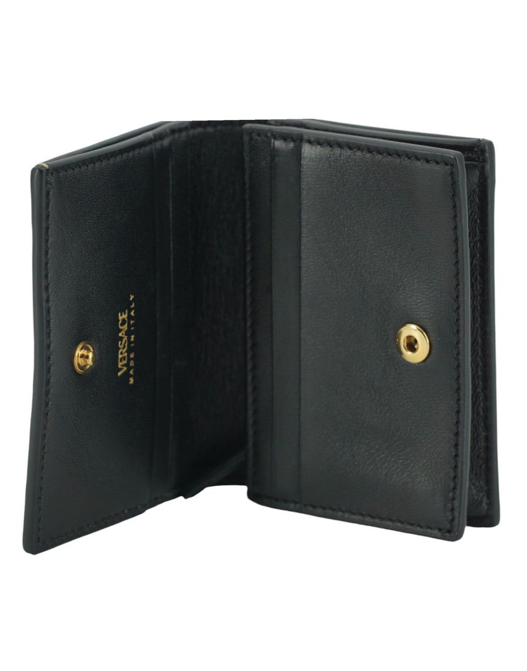 Cartera elegante y compacta de piel Versace en marrón