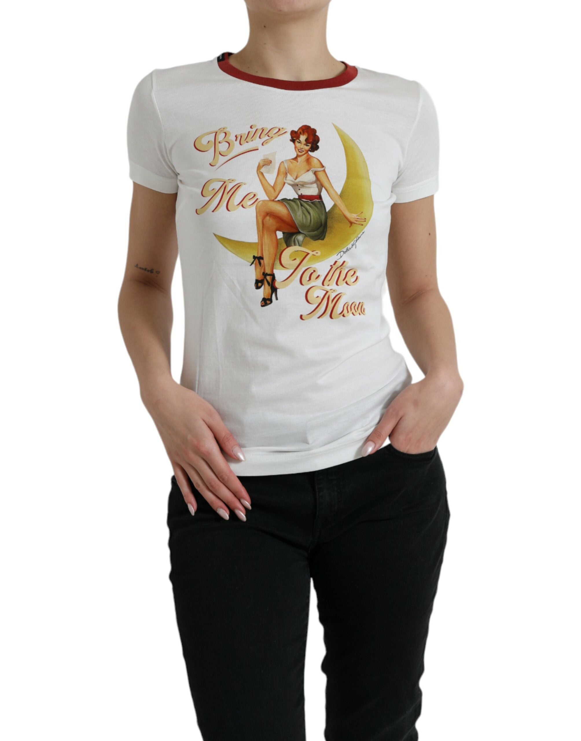 Camiseta blanca Bring Me To The Moon de Dolce &amp; Gabbana
