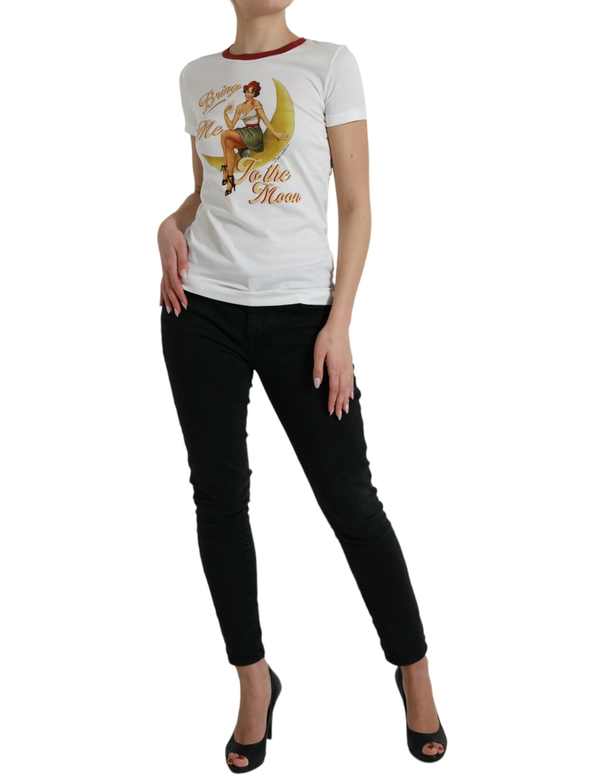 Camiseta blanca Bring Me To The Moon de Dolce &amp; Gabbana
