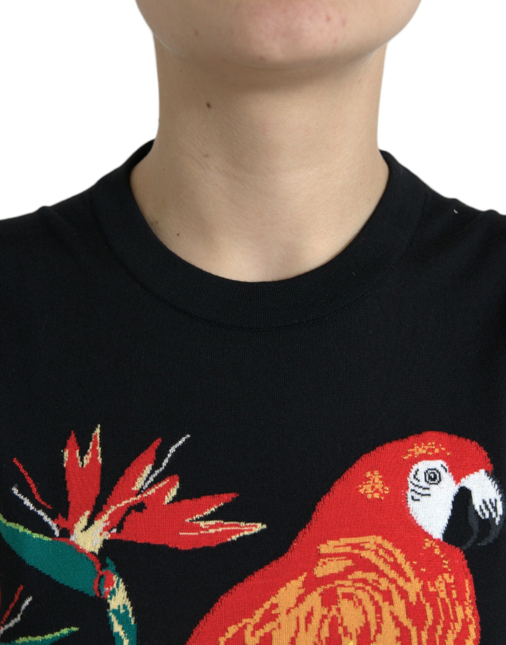 Camiseta sin mangas con cuello redondo y estampado de jungla negra de Dolce &amp; Gabbana