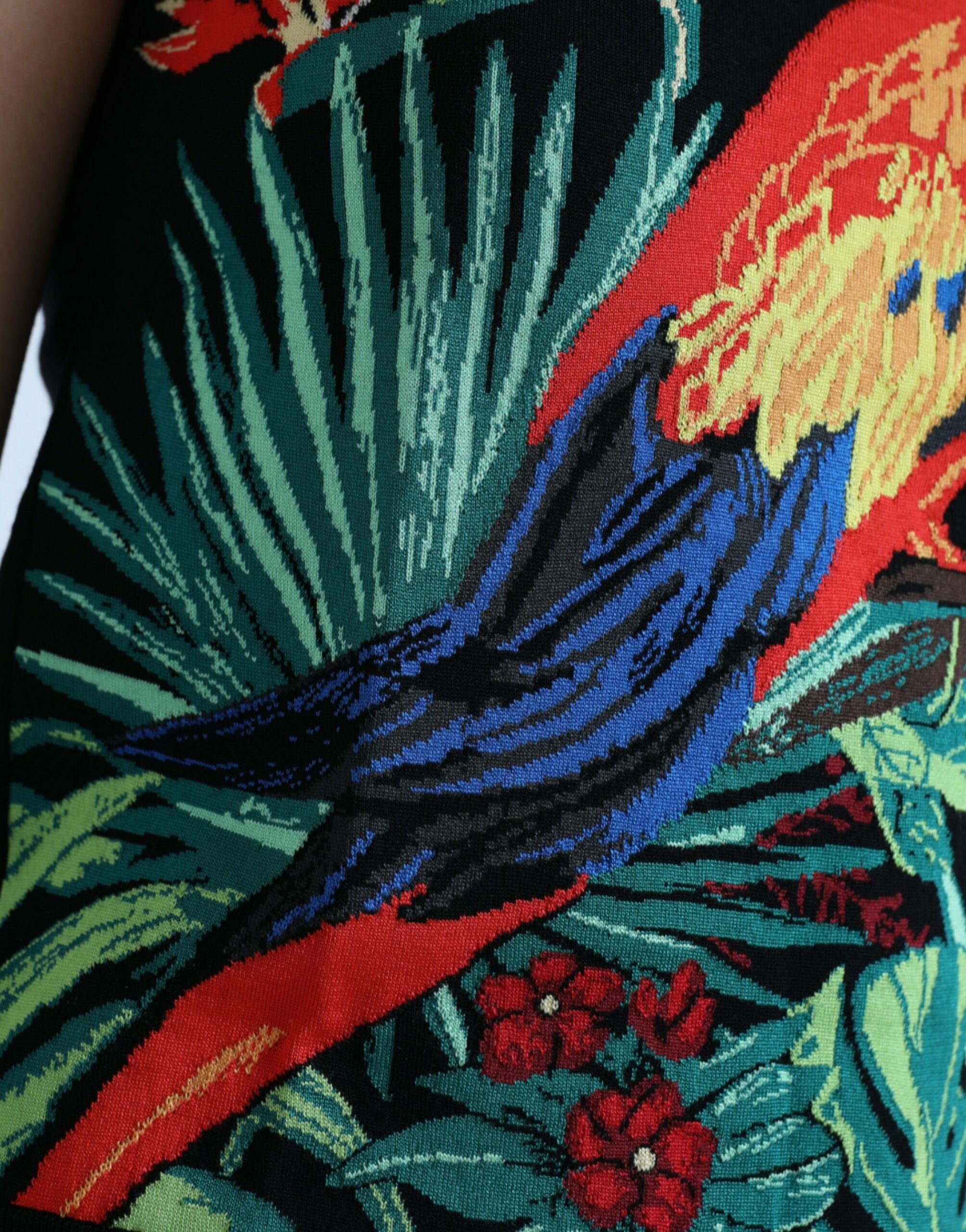 Camiseta sin mangas con cuello redondo y estampado de jungla negra de Dolce &amp; Gabbana