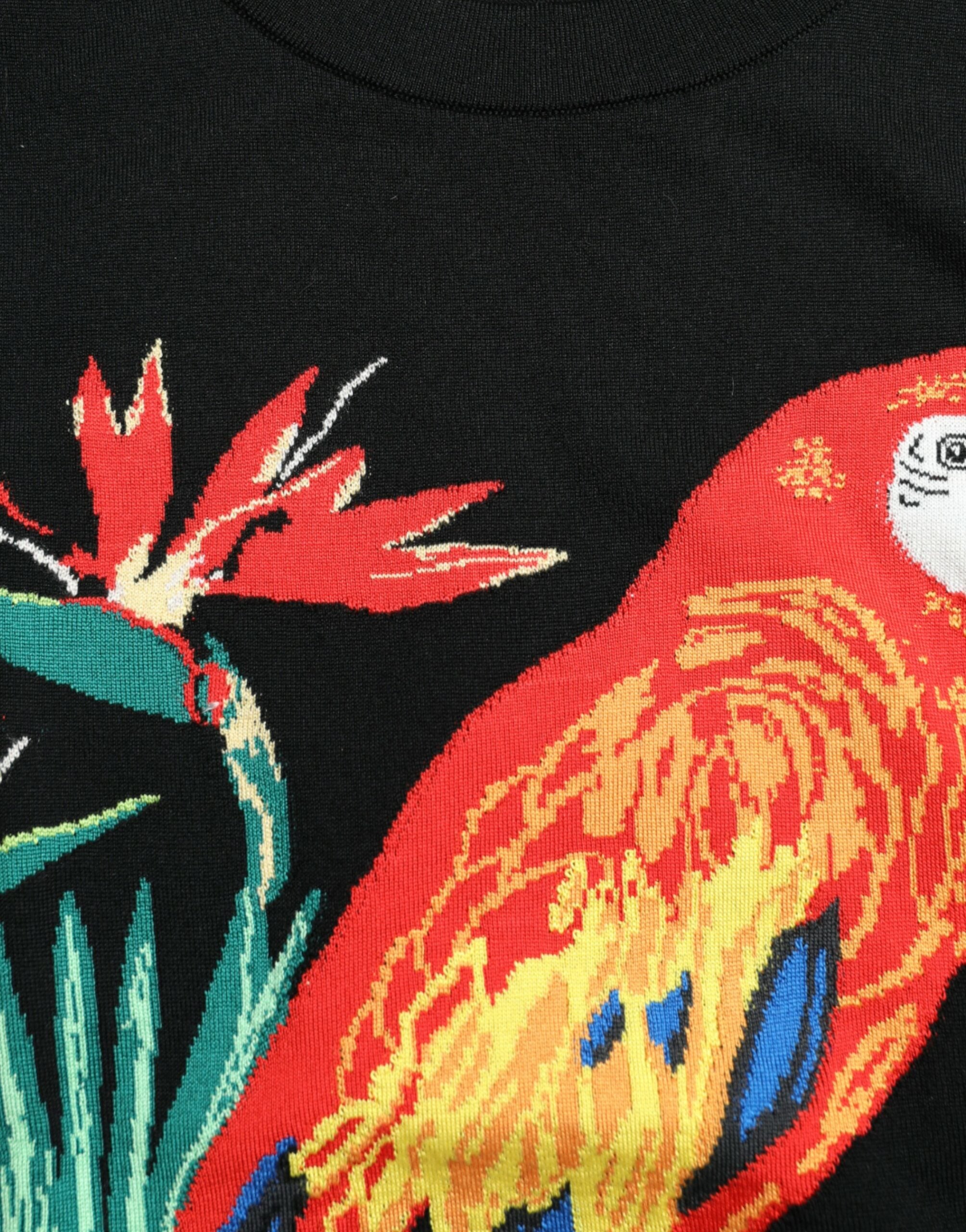 Camiseta sin mangas con cuello redondo y estampado de jungla negra de Dolce &amp; Gabbana
