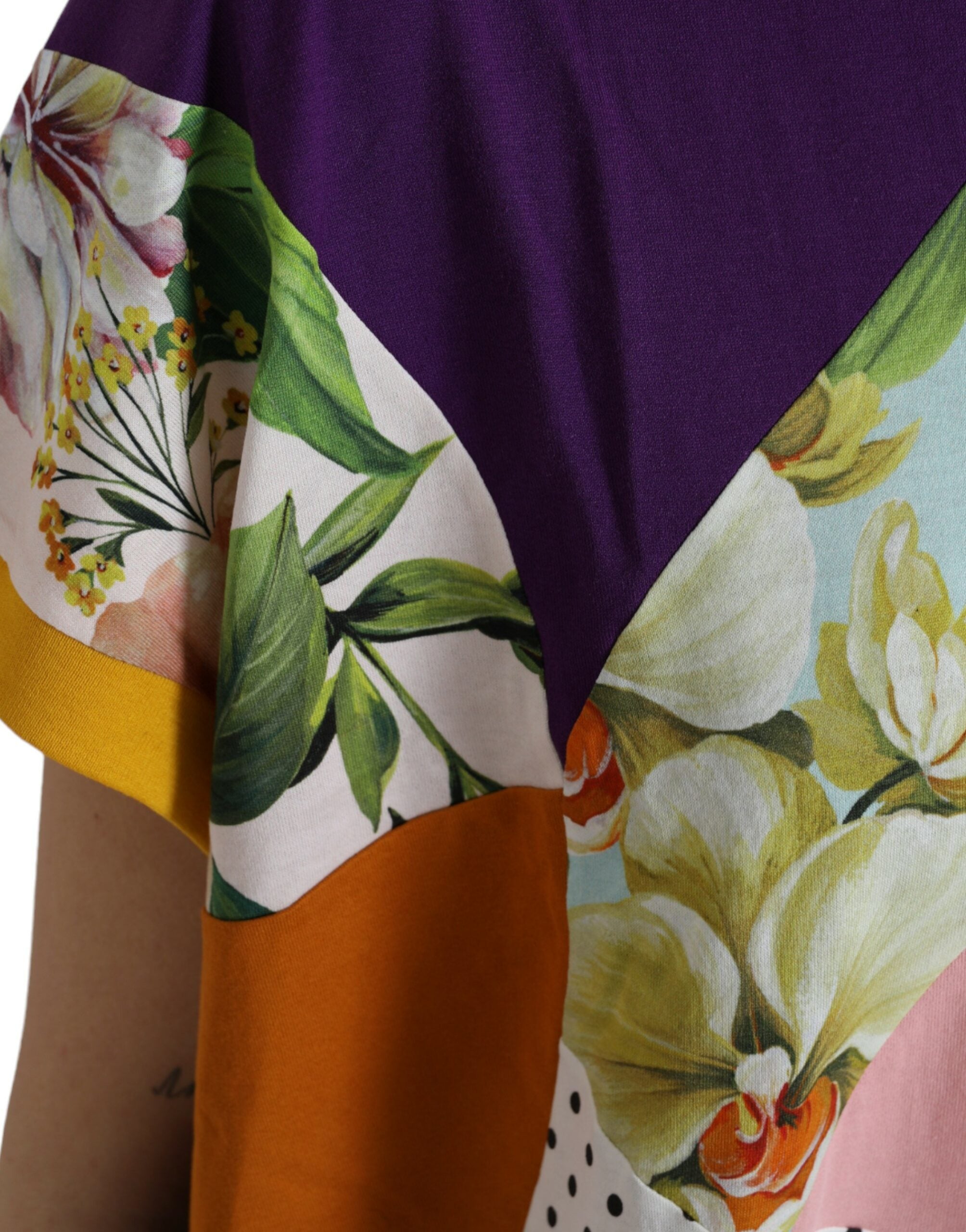 Blusa de algodón y seda con patchwork multicolor de Dolce &amp; Gabbana