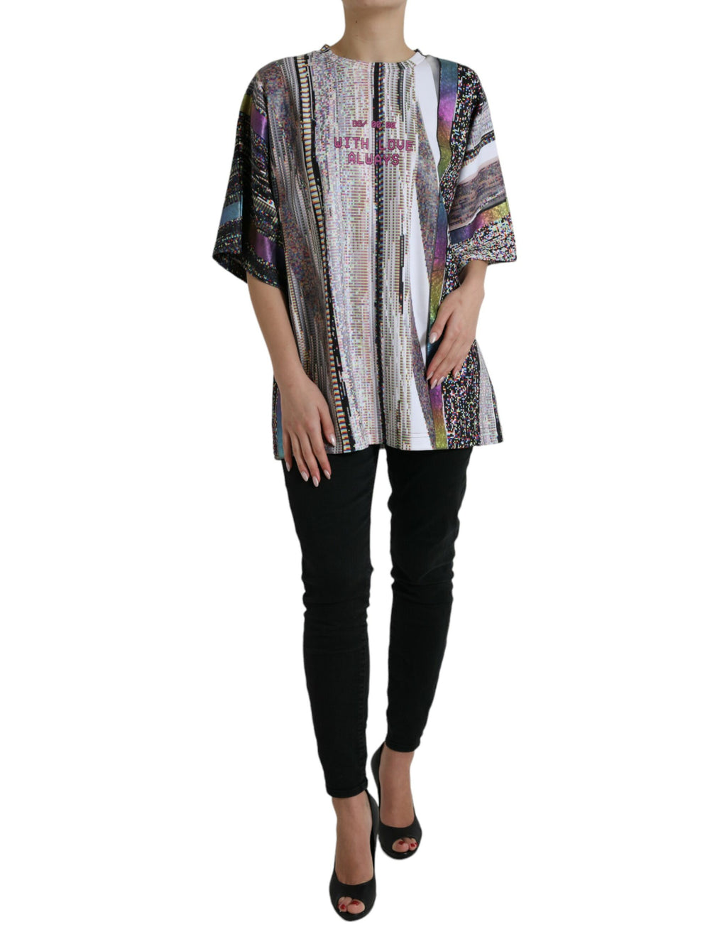 Camiseta multicolor con estampado "With Love Always" de Dolce &amp; Gabbana