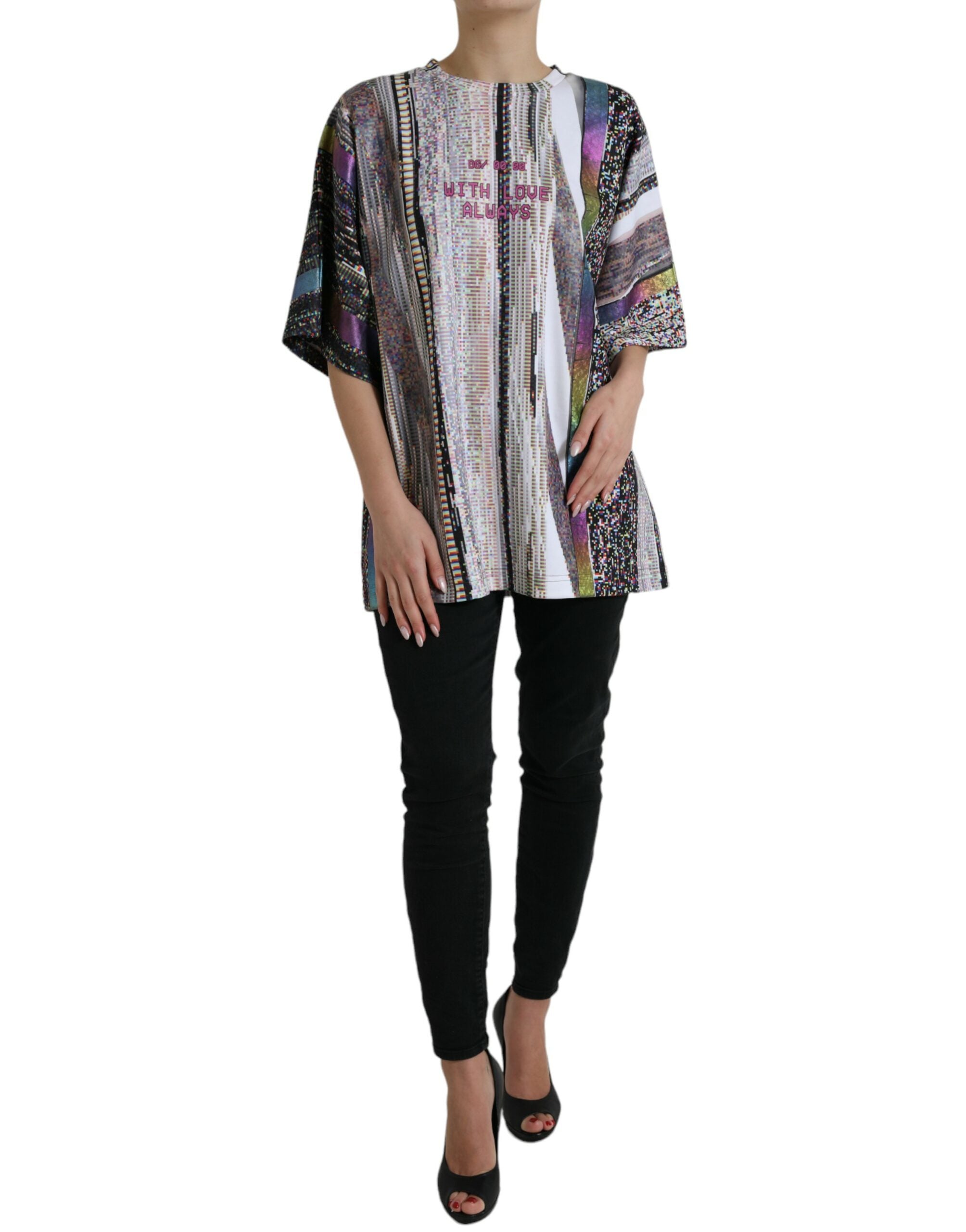 Camiseta multicolor con estampado "With Love Always" de Dolce &amp; Gabbana