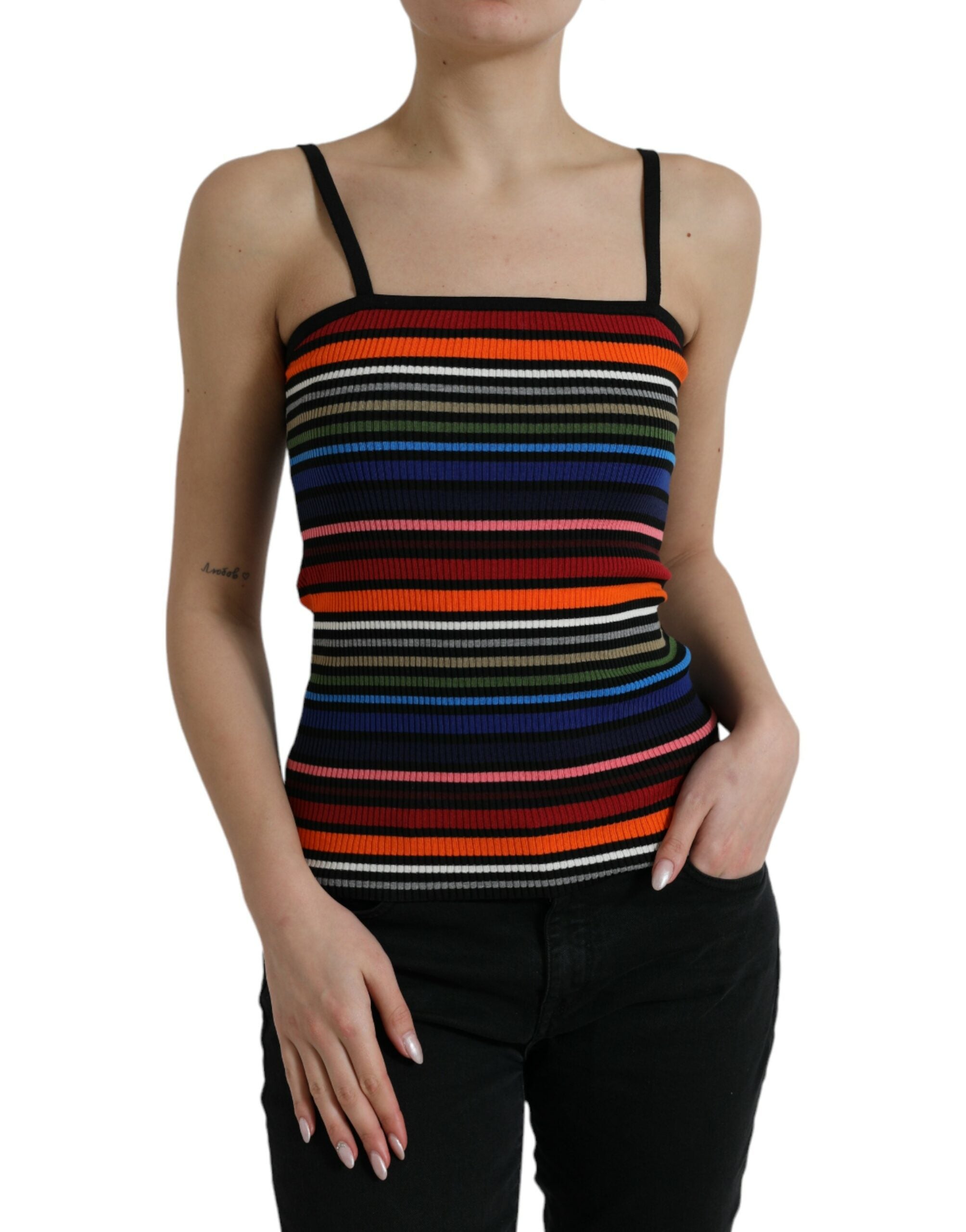Top de tirantes finos con rayas multicolor de Dolce &amp; Gabbana