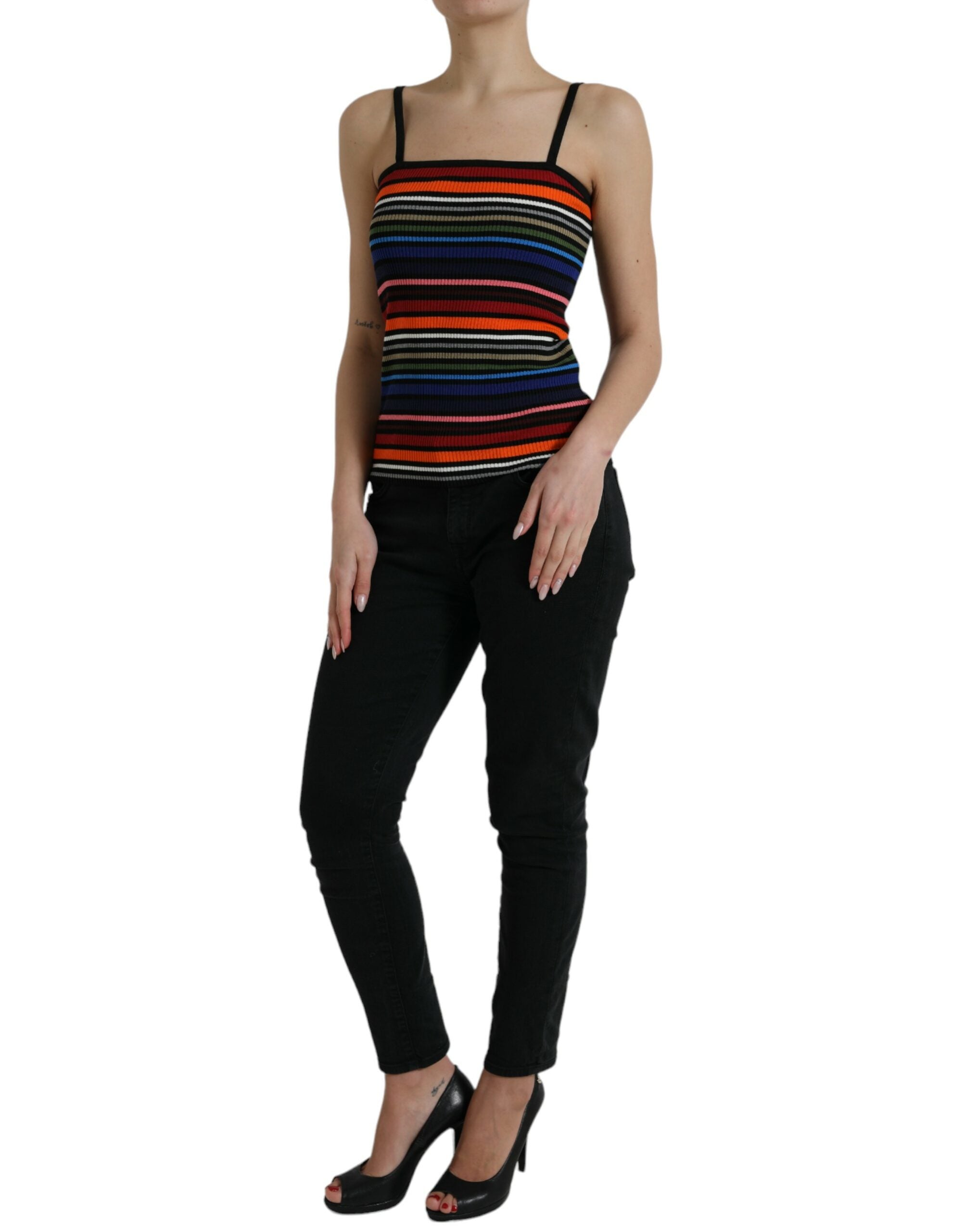 Top de tirantes finos con rayas multicolor de Dolce &amp; Gabbana