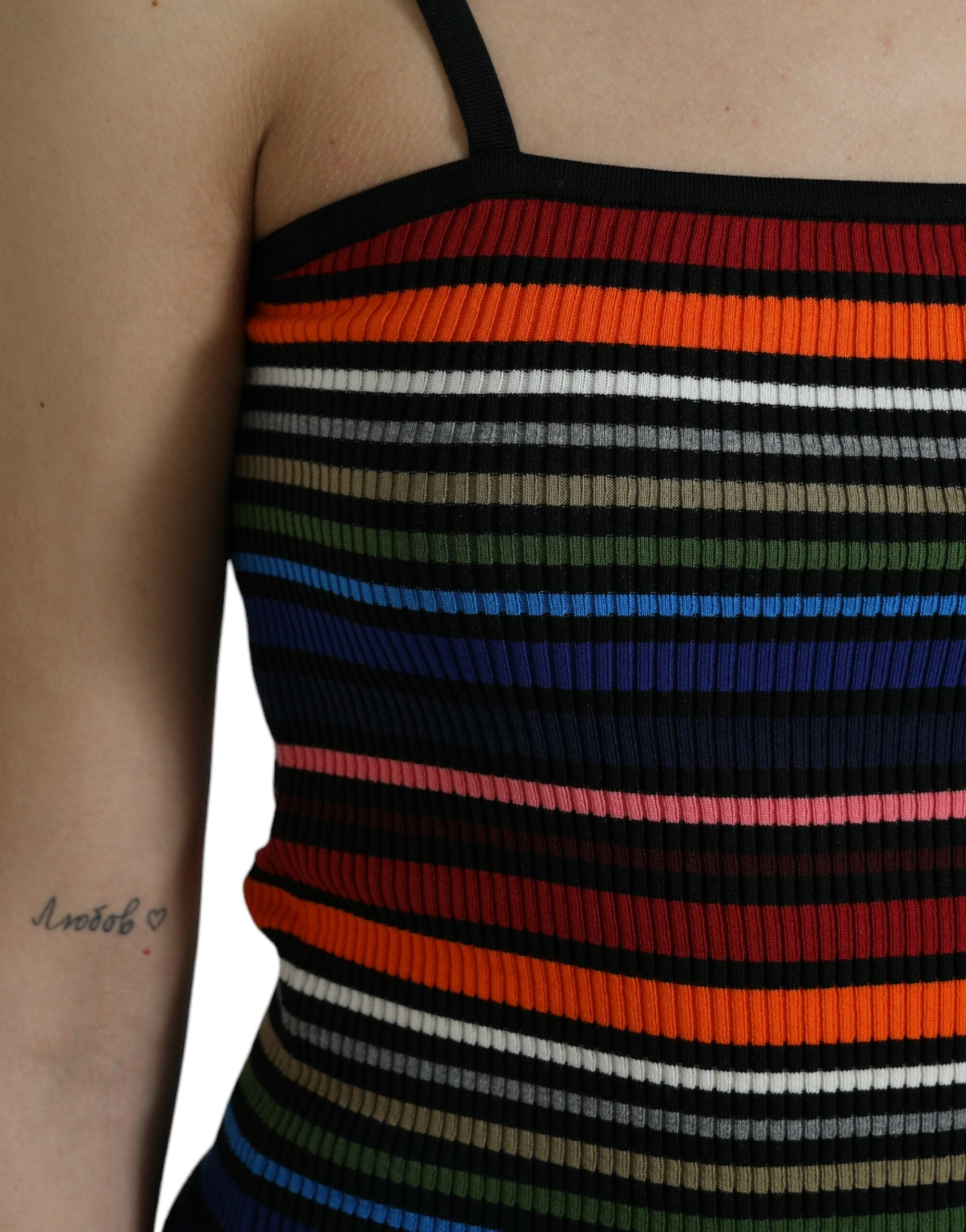 Top de tirantes finos con rayas multicolor de Dolce &amp; Gabbana