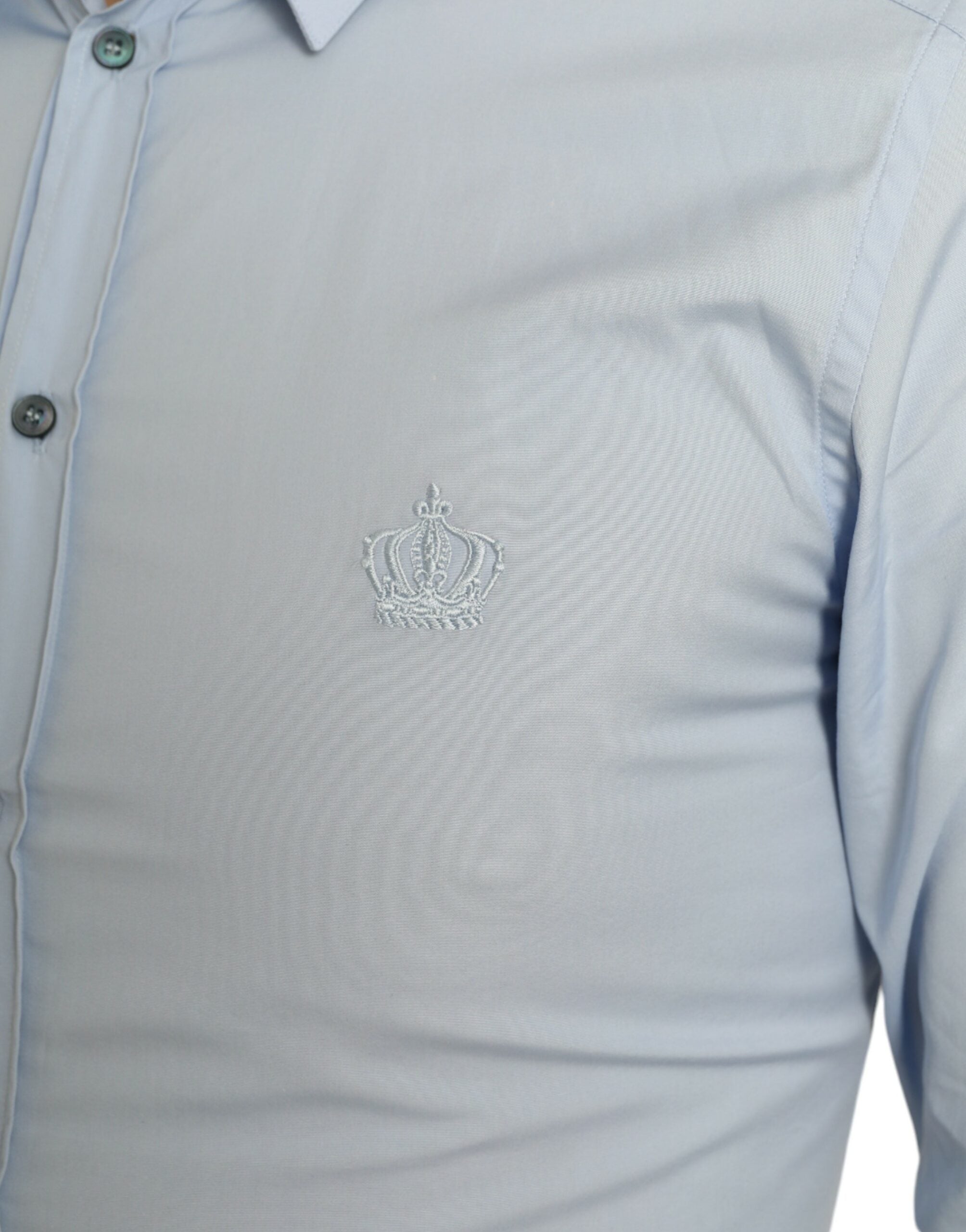 Camisa de vestir formal Dolce &amp; Gabbana de algodón azul cielo para hombre, color dorado