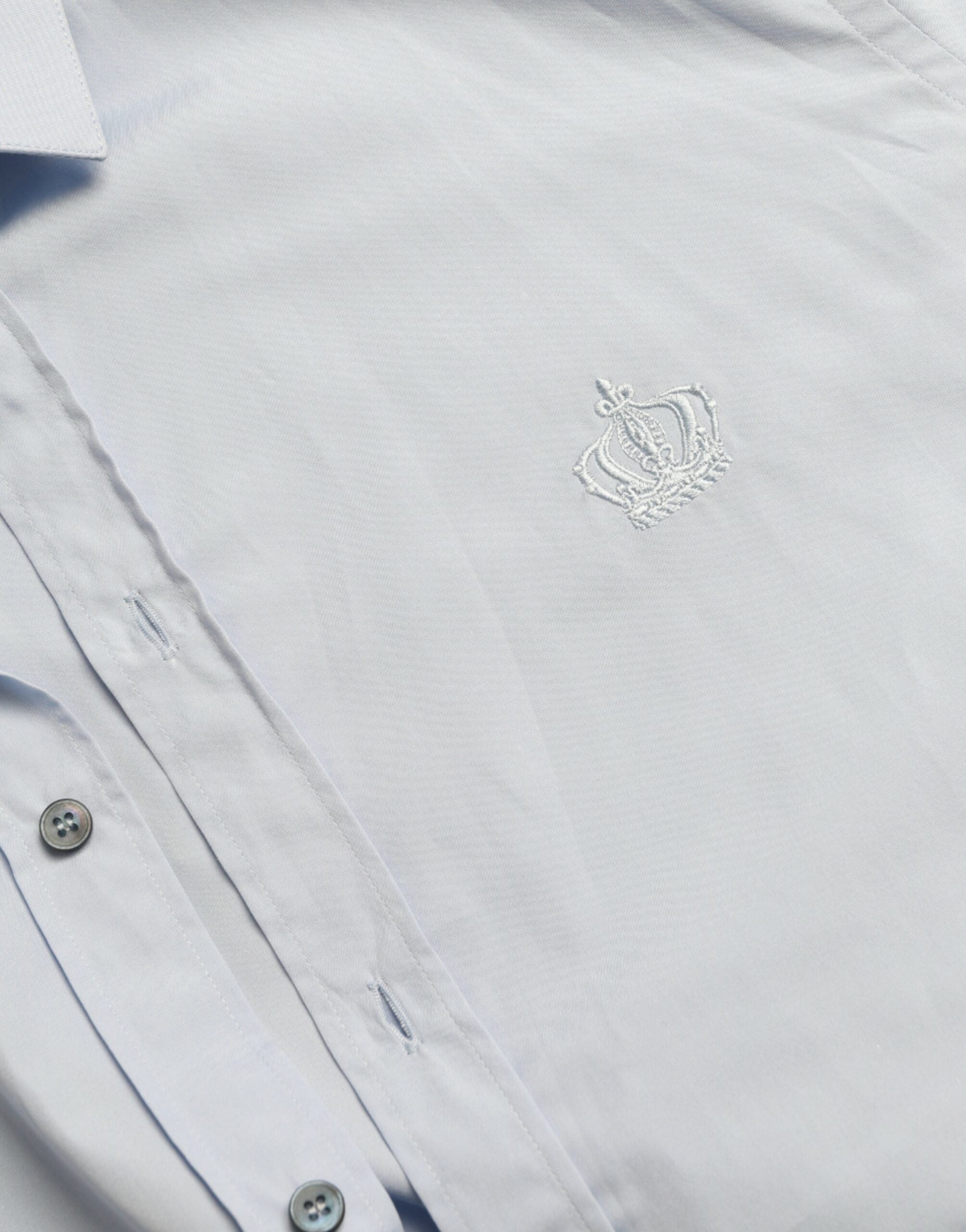 Camisa de vestir formal Dolce &amp; Gabbana de algodón azul cielo para hombre, color dorado