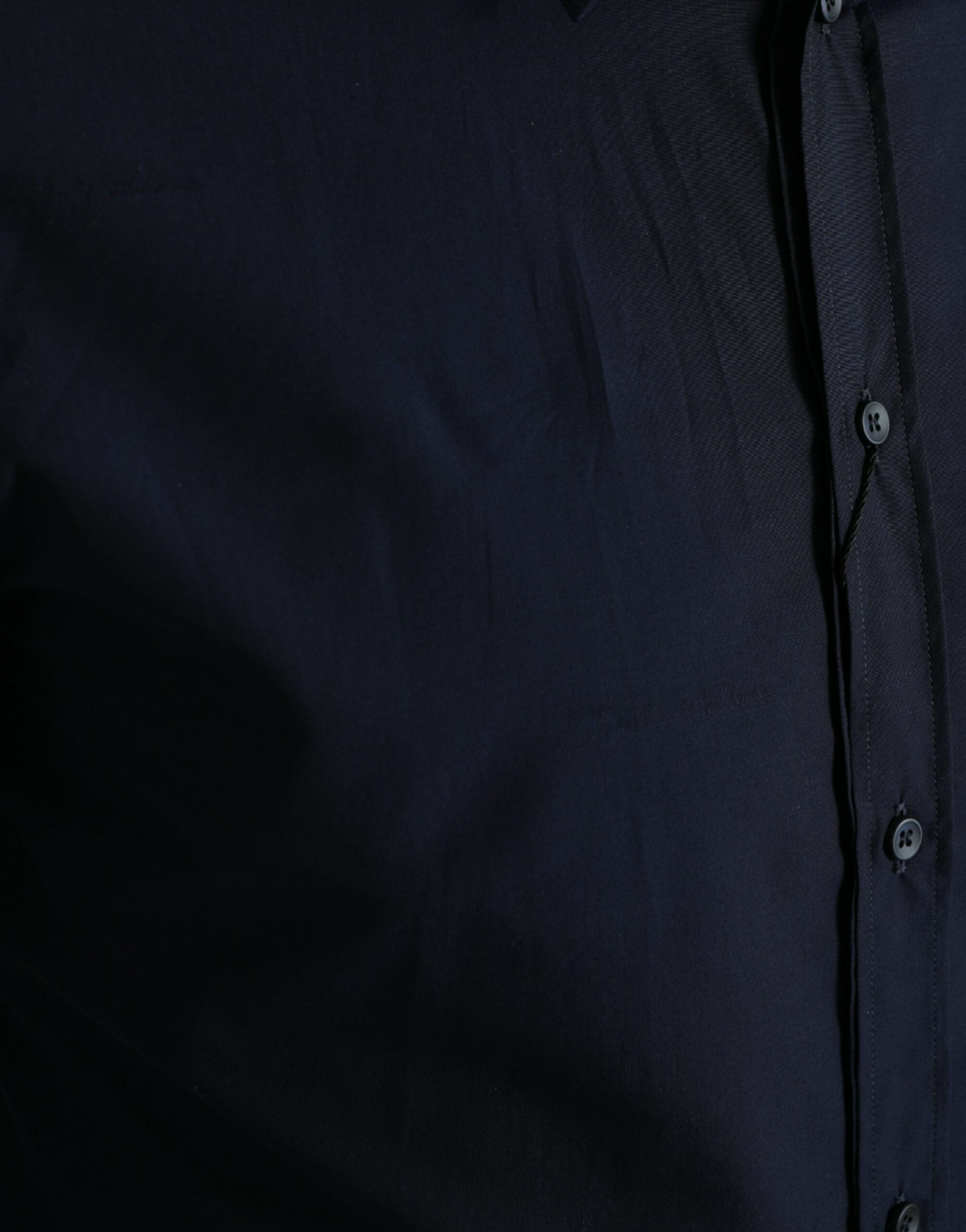 Camisa de vestir formal Dolce &amp; Gabbana azul marino de corte entallado dorada