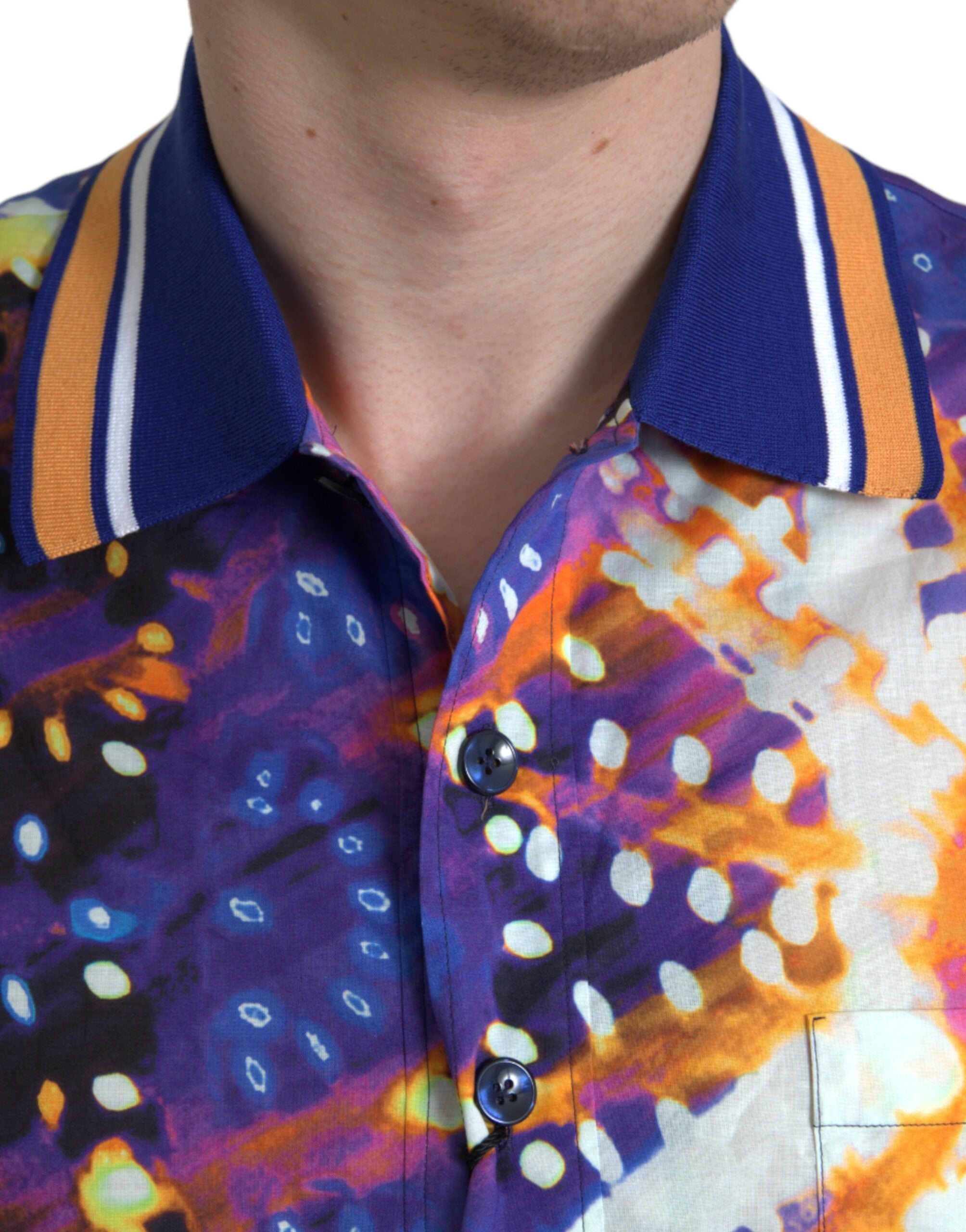 Dolce &amp; Gabbana Camisa casual de algodón con estampado Luminarie multicolor