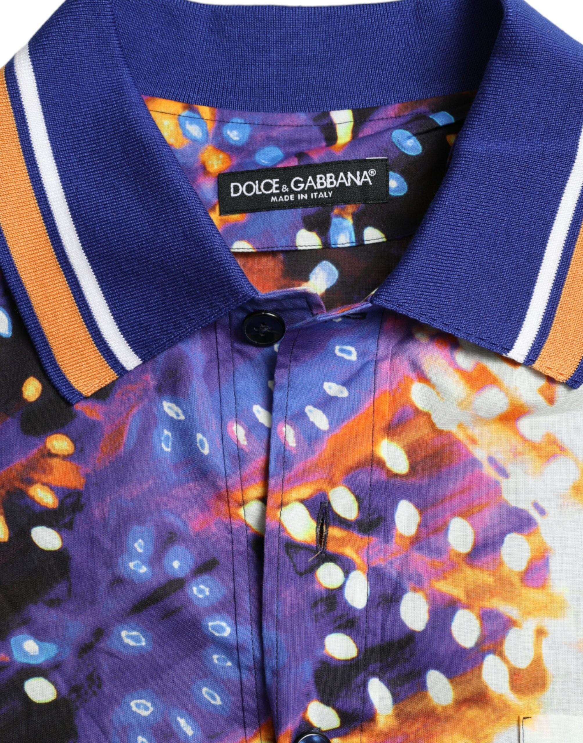 Dolce &amp; Gabbana Camisa casual de algodón con estampado Luminarie multicolor