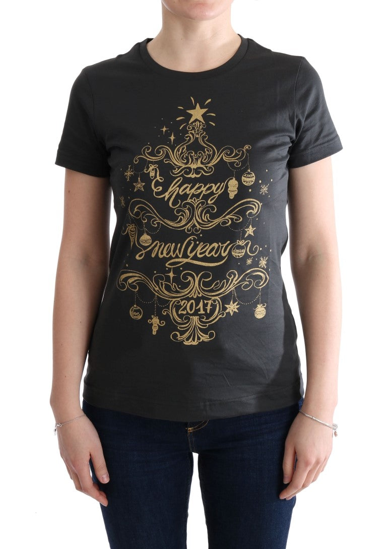 Camiseta Dolce &amp; Gabbana de algodón gris 2017 con motivo