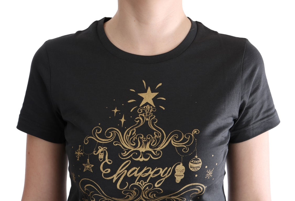 Camiseta Dolce &amp; Gabbana de algodón gris 2017 con motivo