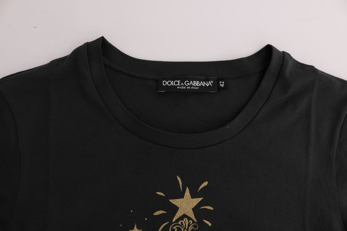 Camiseta Dolce &amp; Gabbana de algodón gris 2017 con motivo