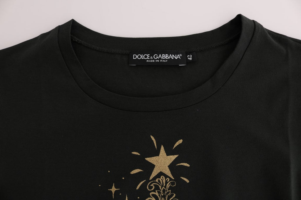 Camiseta Dolce &amp; Gabbana de algodón verde 2017 con motivo