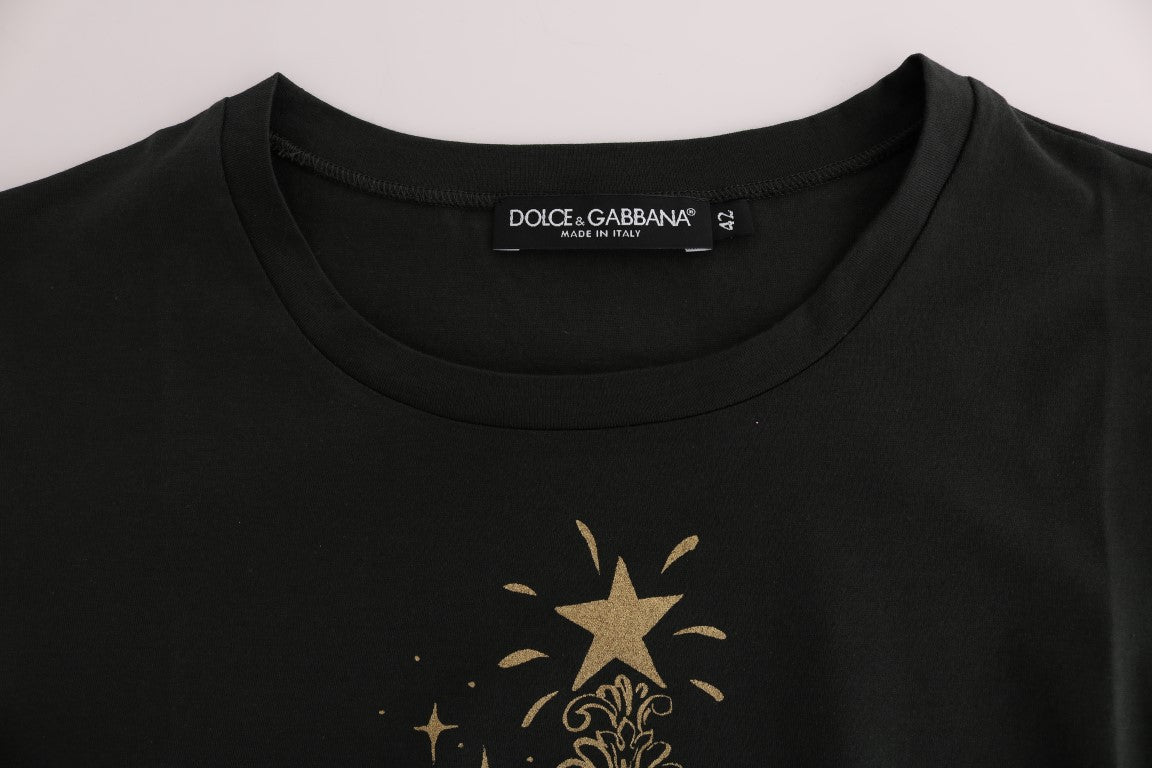 Camiseta Dolce &amp; Gabbana de algodón verde 2017 con motivo