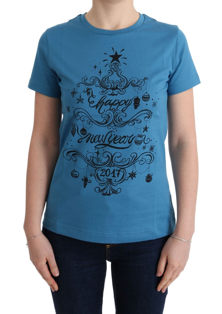 Camiseta Dolce &amp; Gabbana de algodón azul 2017 con motivo